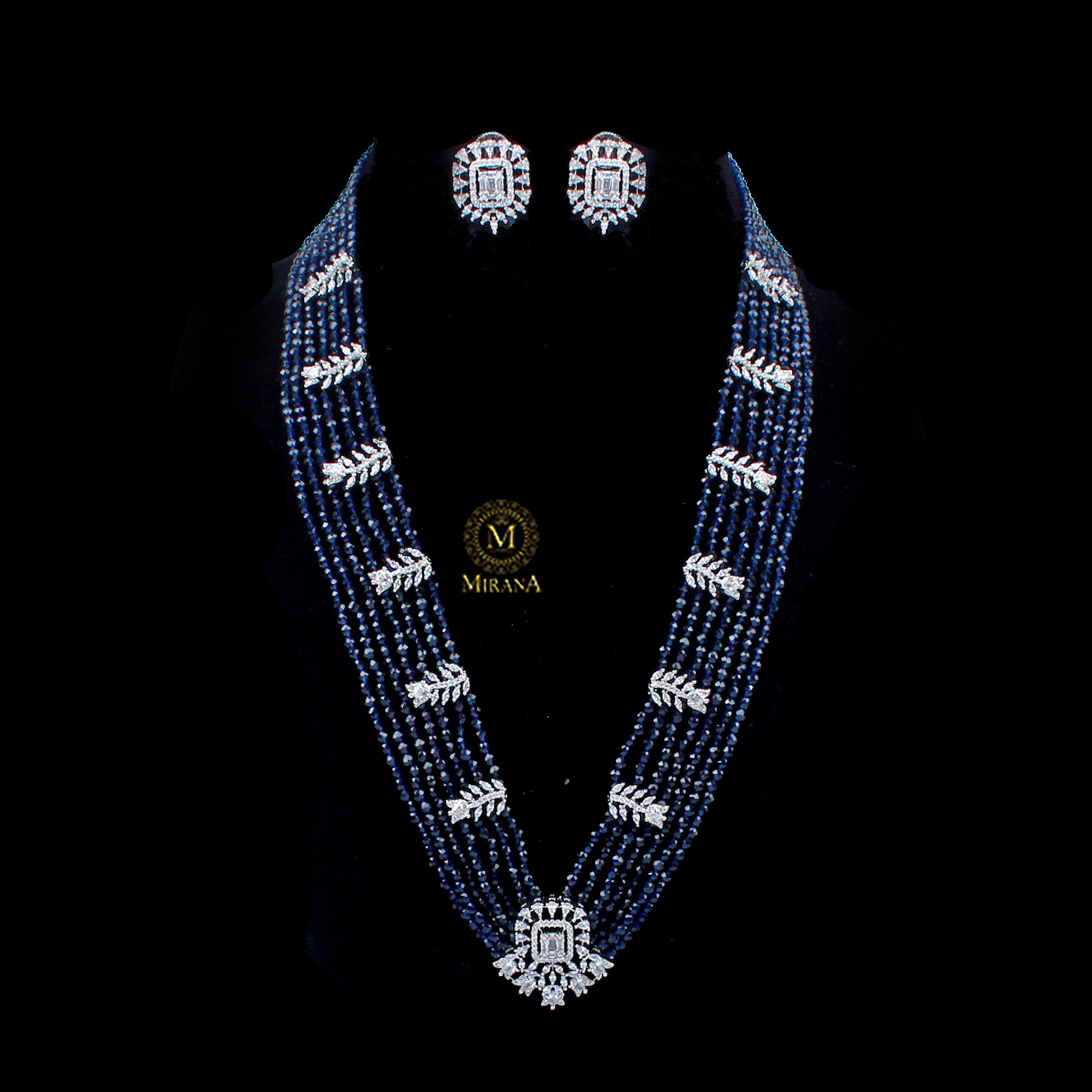 Panache Sapphire Blue Layered Necklace Set