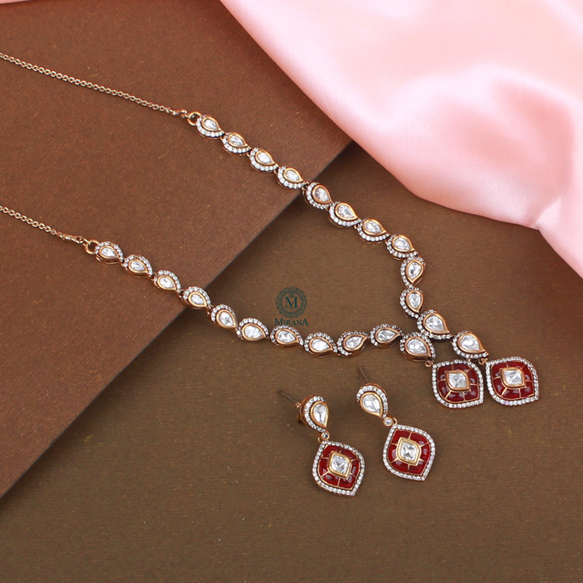 Ragini Ruby Polki Designer Necklace Set