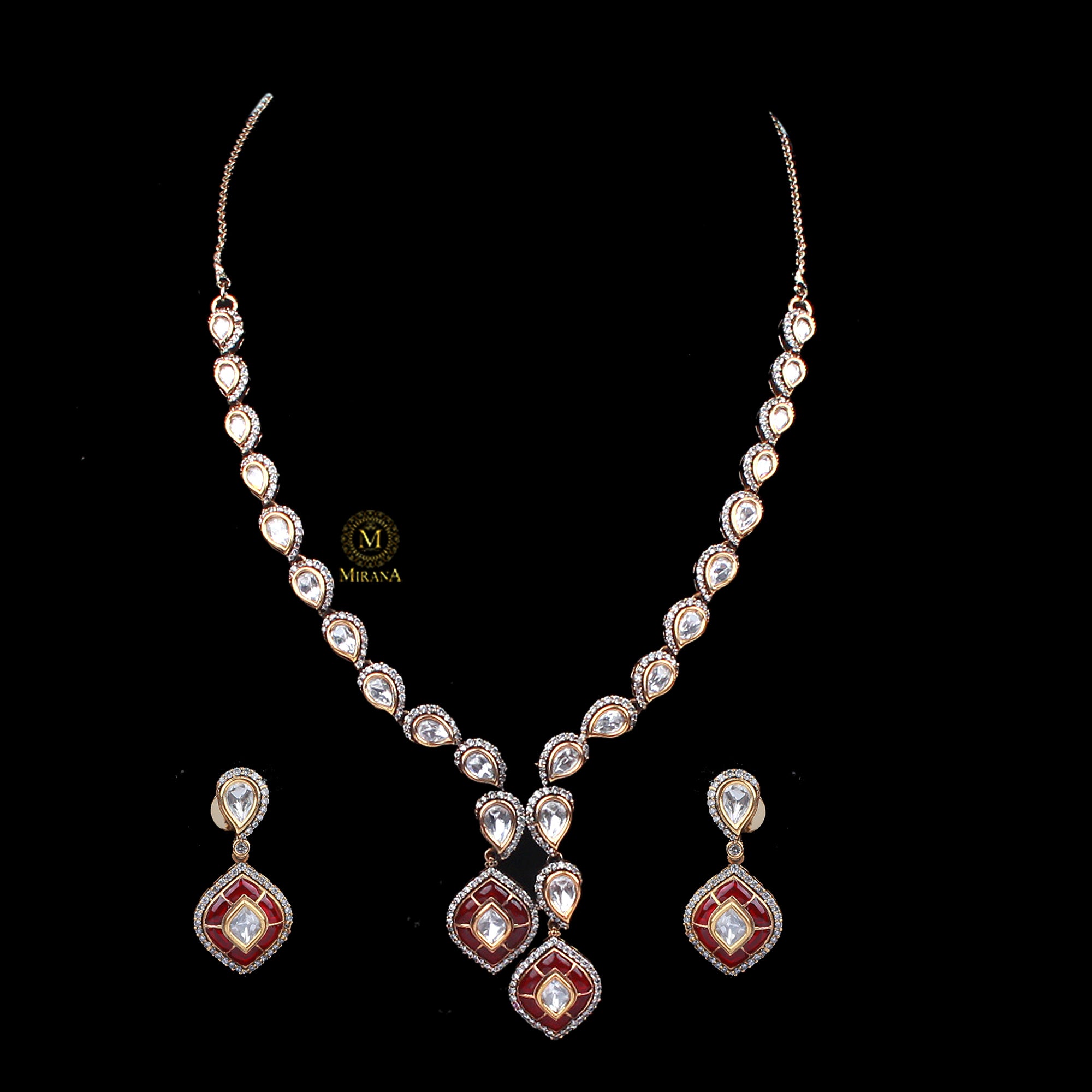 Ragini Ruby Polki Designer Necklace Set
