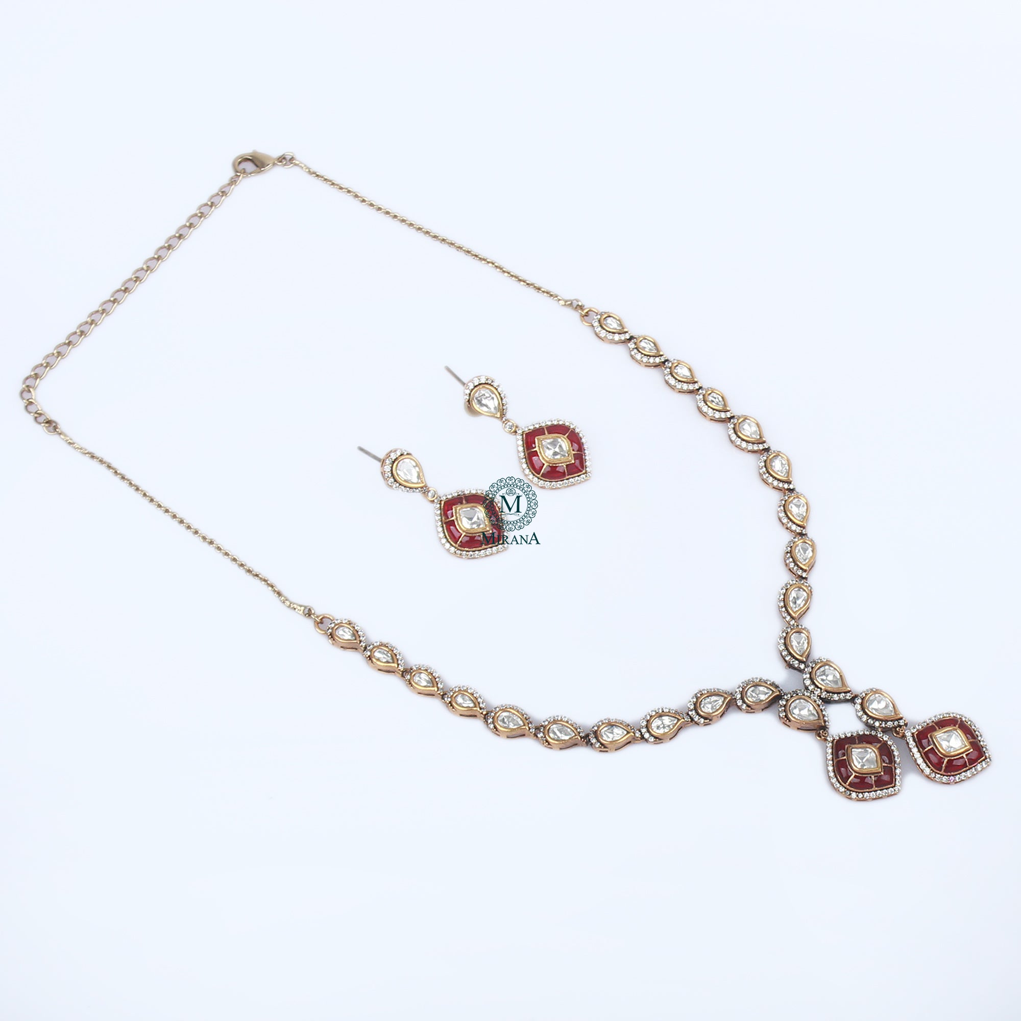 Ragini Ruby Polki Designer Necklace Set