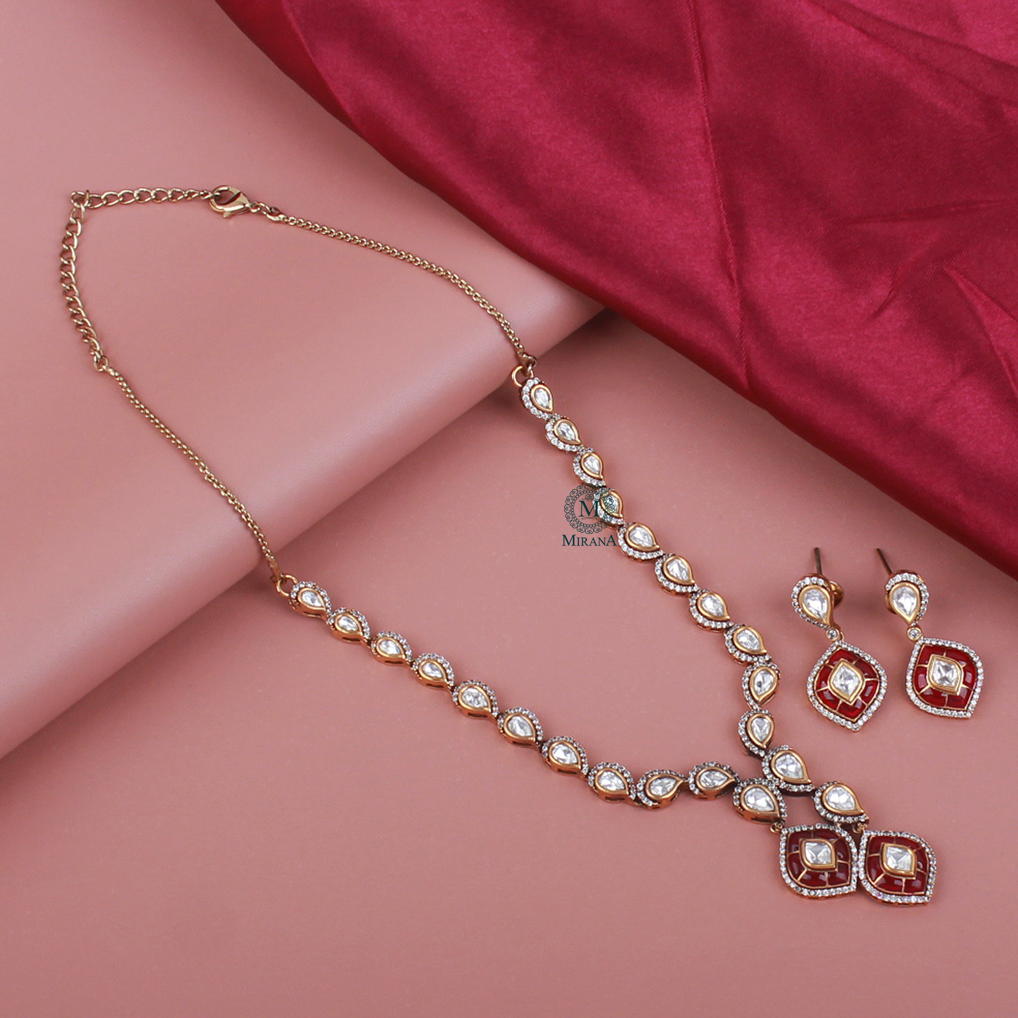 Ragini Ruby Polki Designer Necklace Set