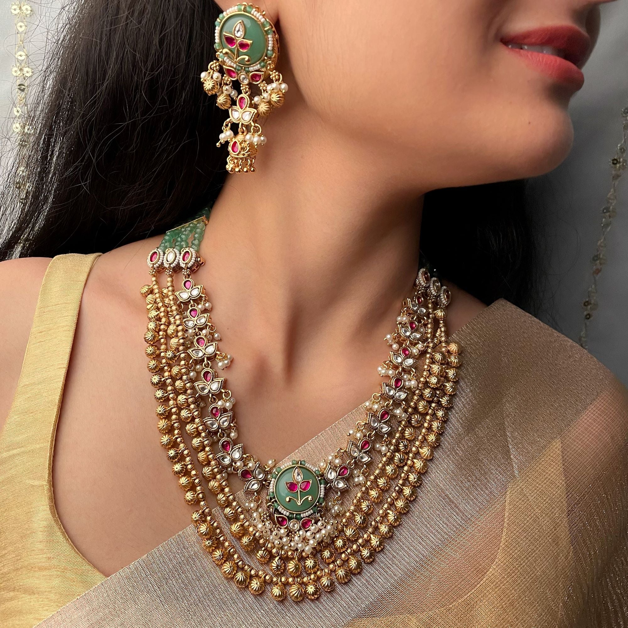 Rutisha Antique Designer Long Necklace Set