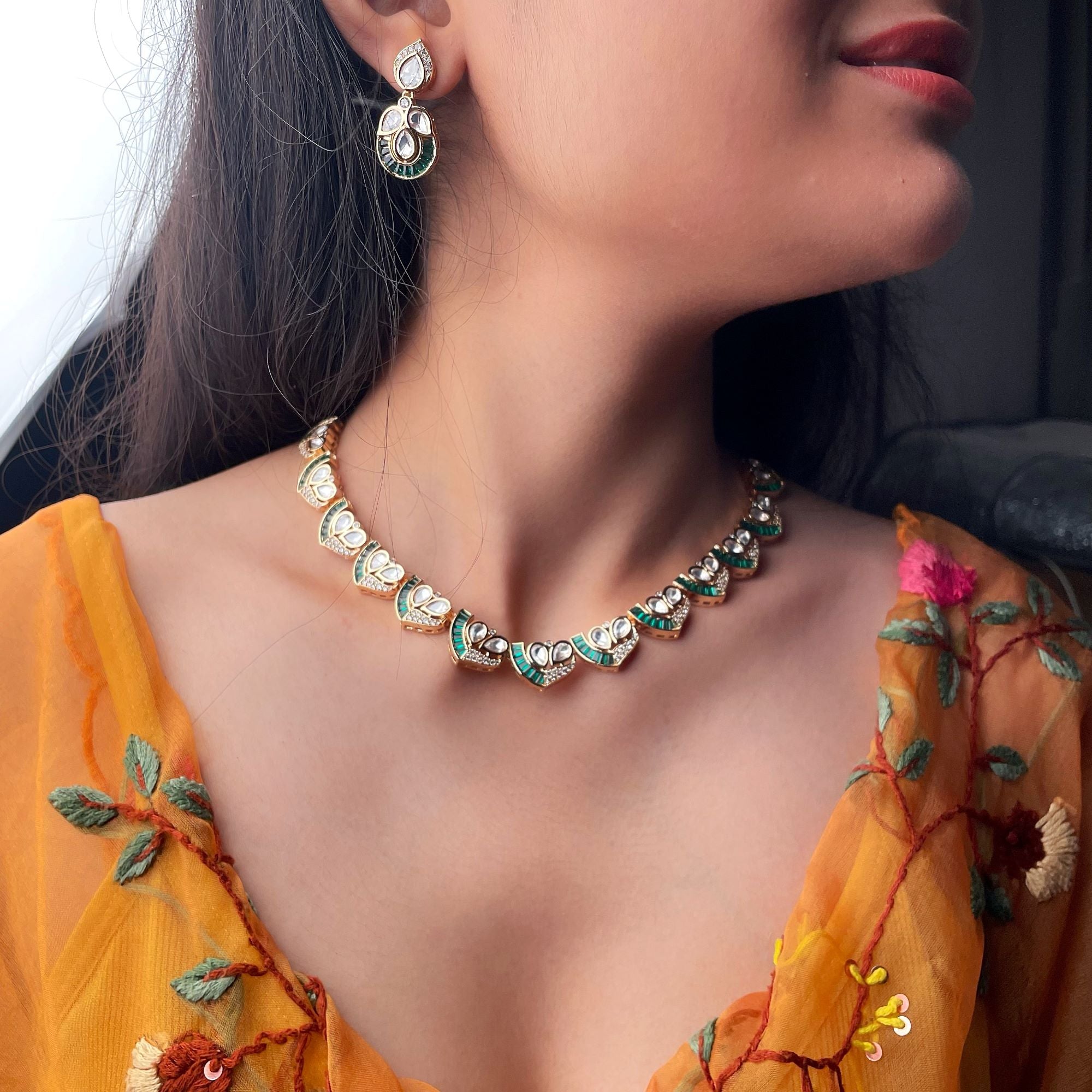 Roop Polki Designer Necklace Set