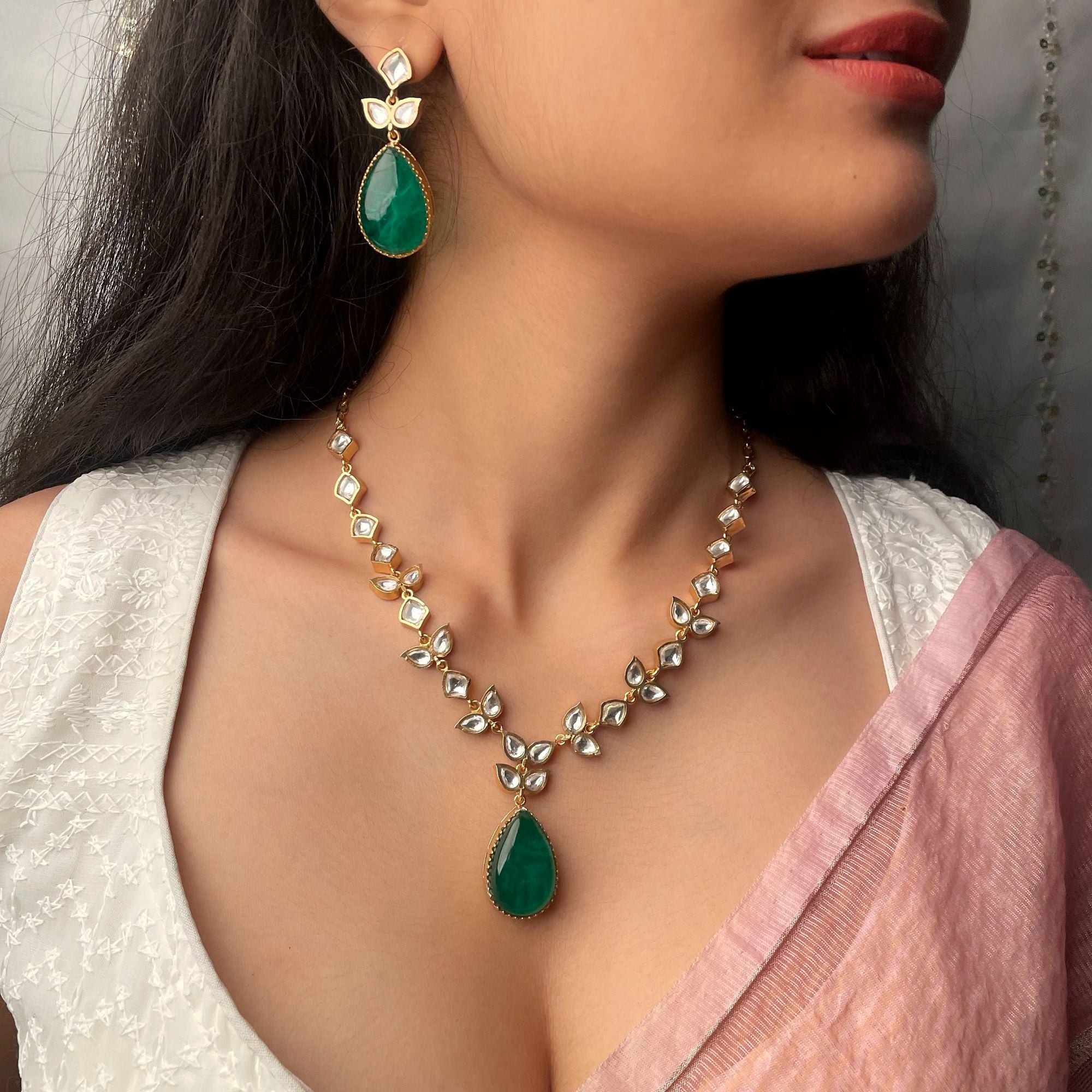 Zeesha Moissanite Designer Necklace Set