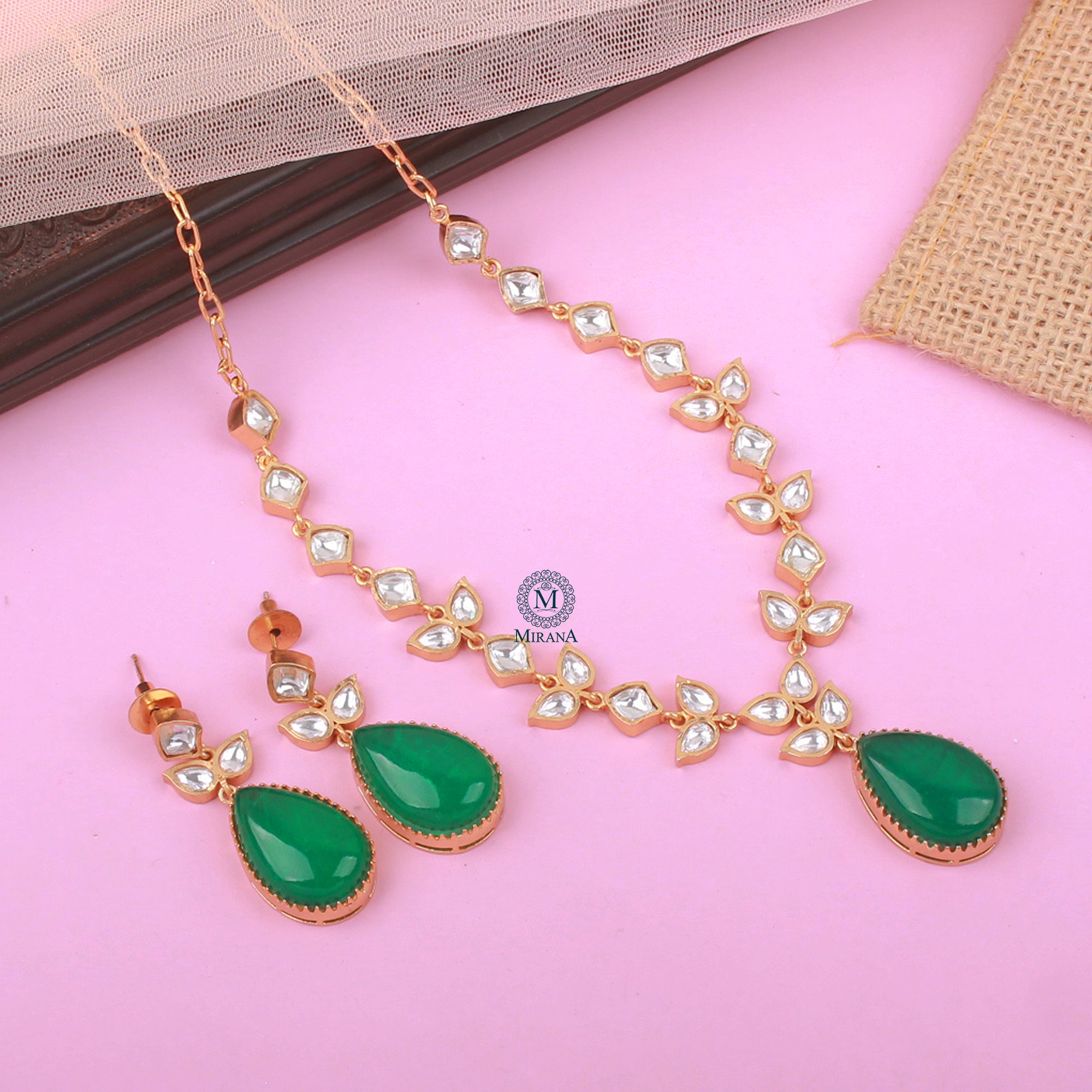 Zeesha Moissanite Designer Necklace Set