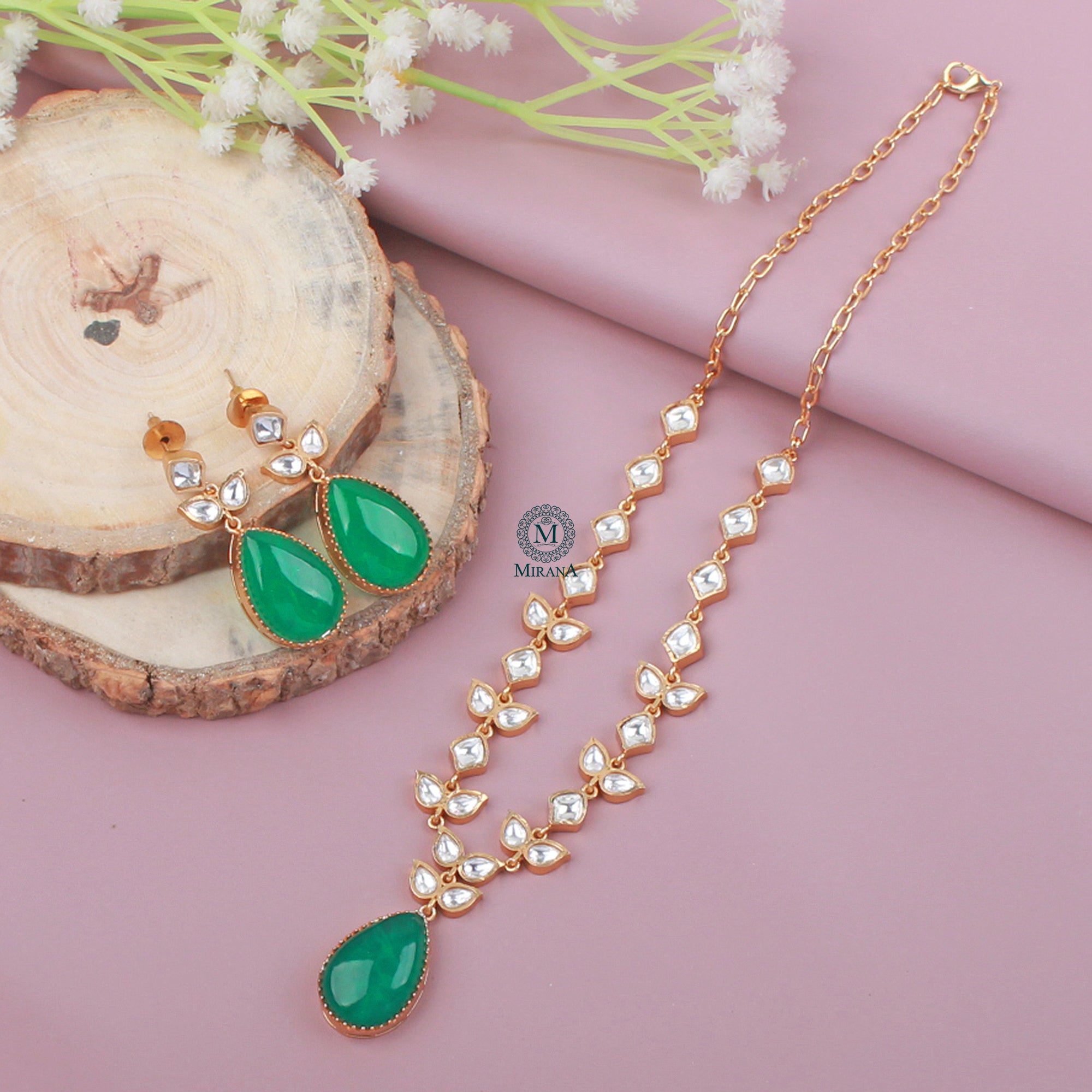 Zeesha Moissanite Designer Necklace Set