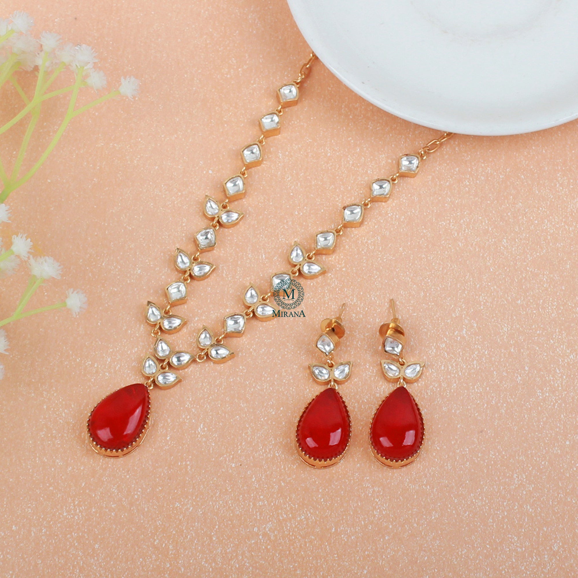 Zeesha Moissanite Designer Necklace Set