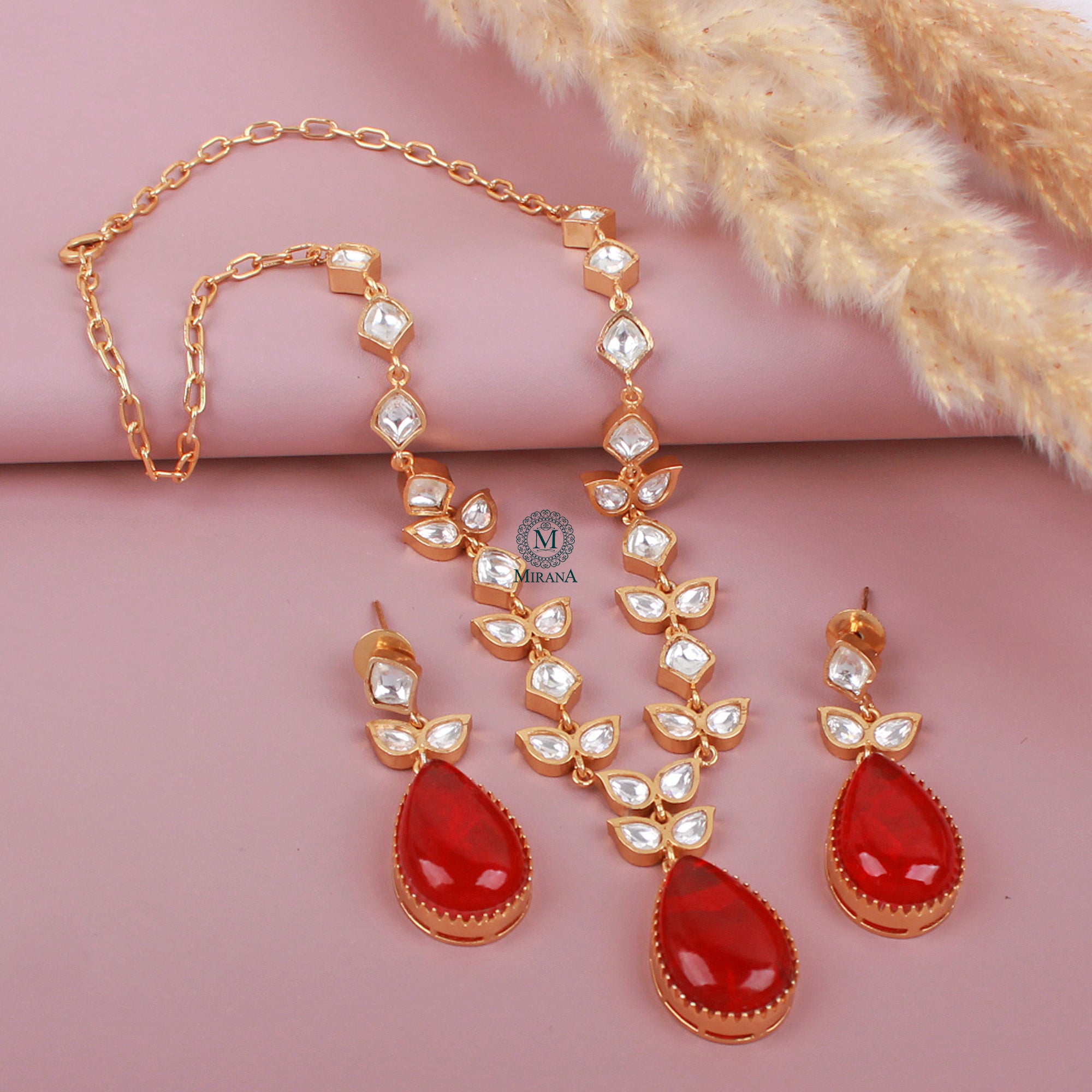 Zeesha Moissanite Designer Necklace Set