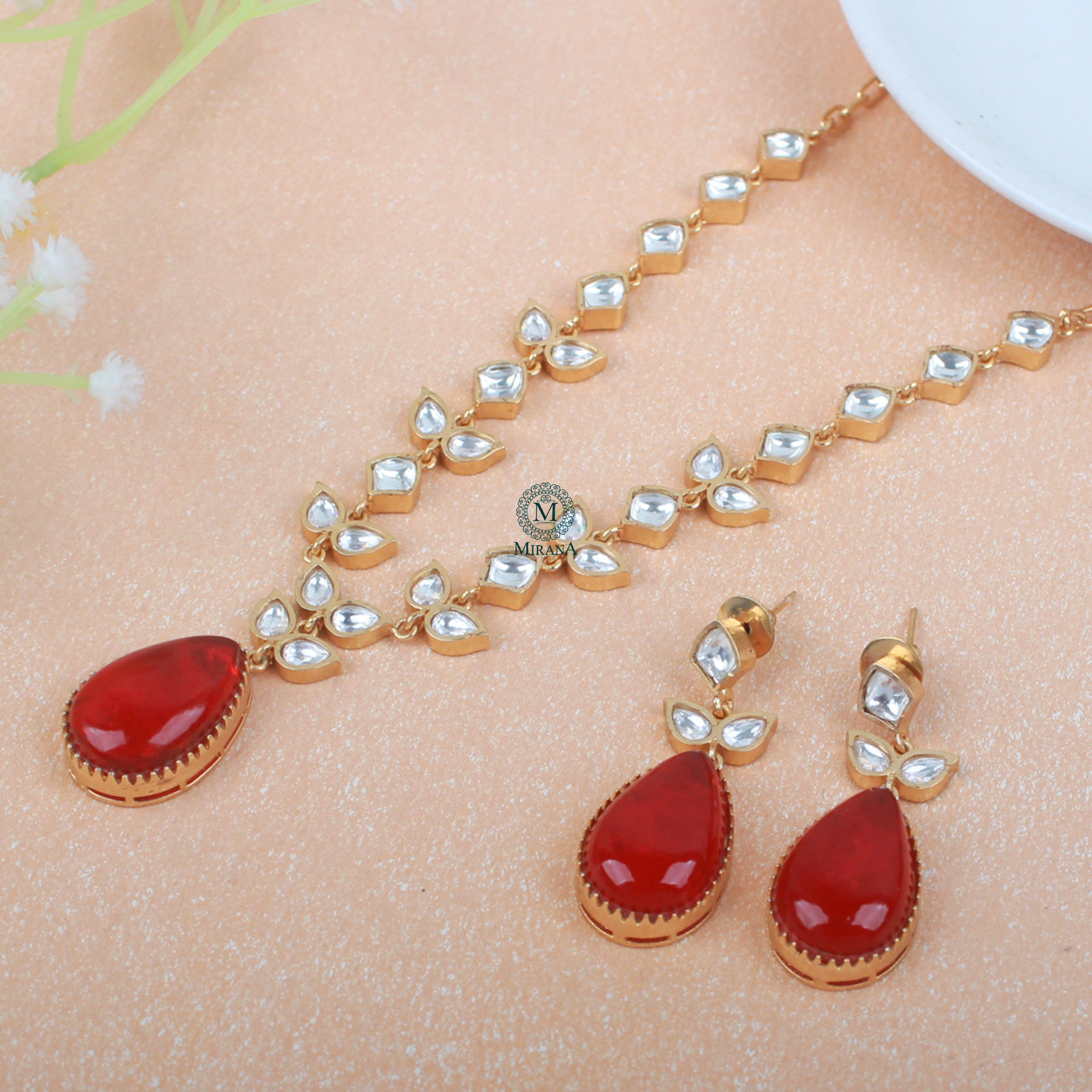Zeesha Moissanite Designer Necklace Set