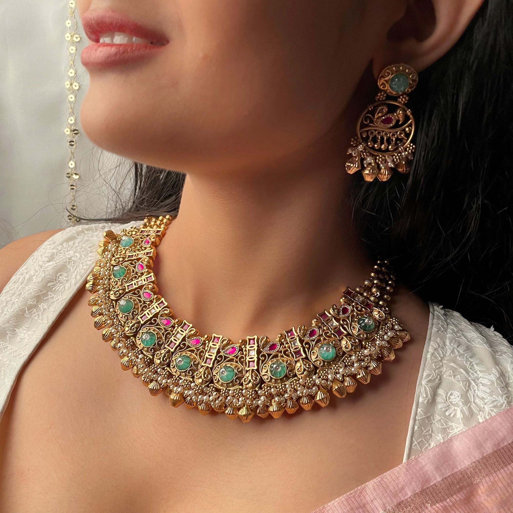 Geesha Antique Designer Necklace Set