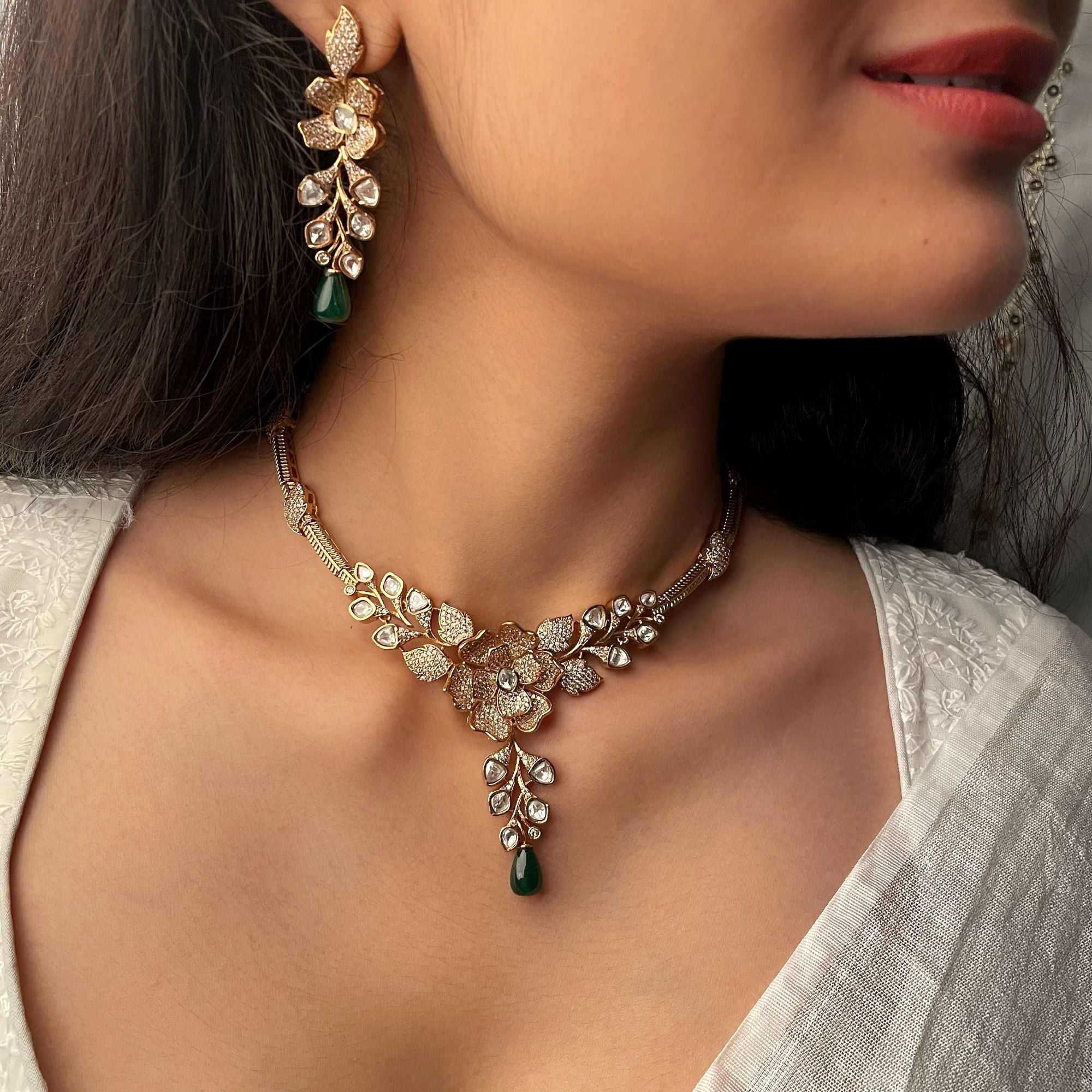 Rosie CZ Moissanite Necklace Set