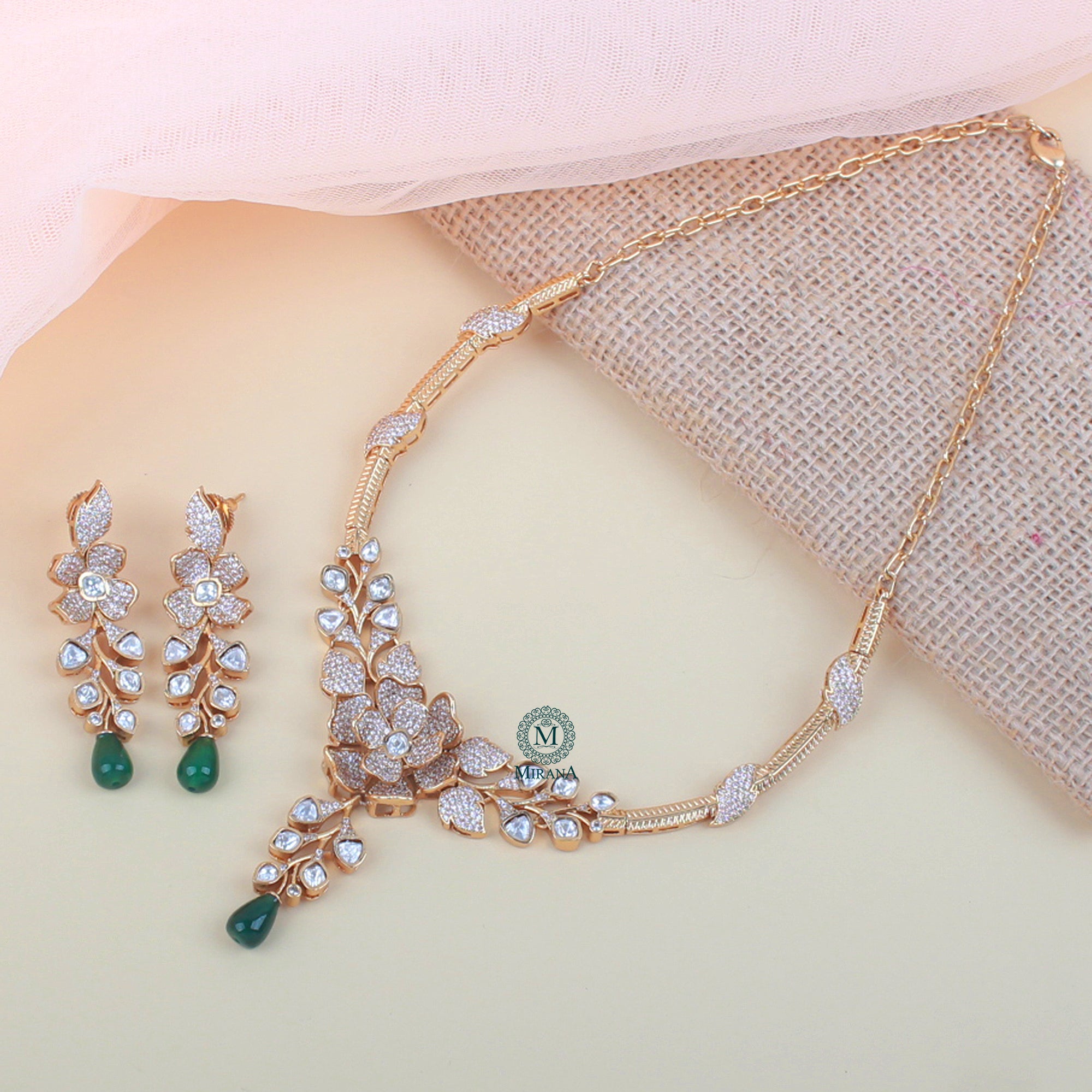 Rosie CZ Moissanite Necklace Set