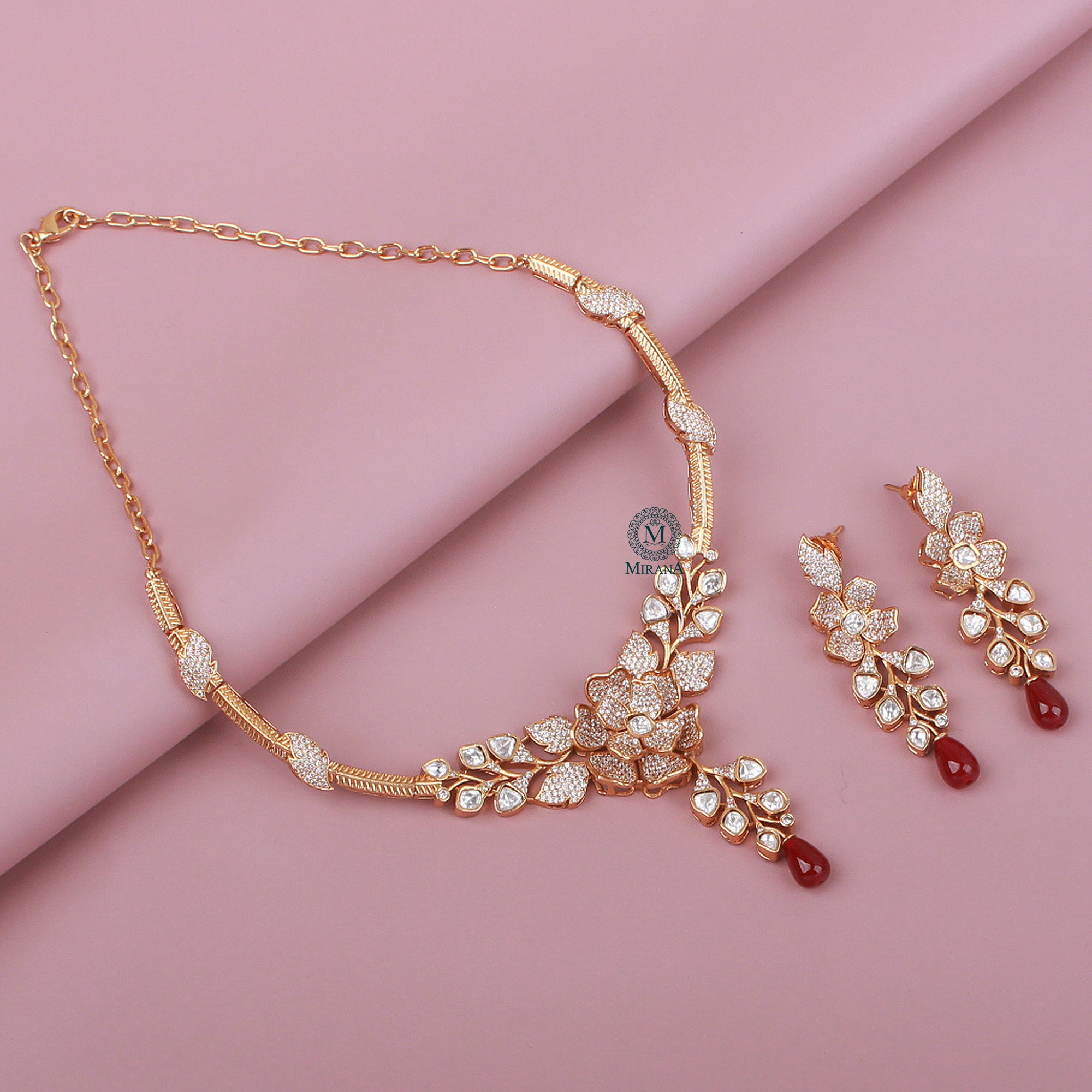 Rosie CZ Moissanite Necklace Set