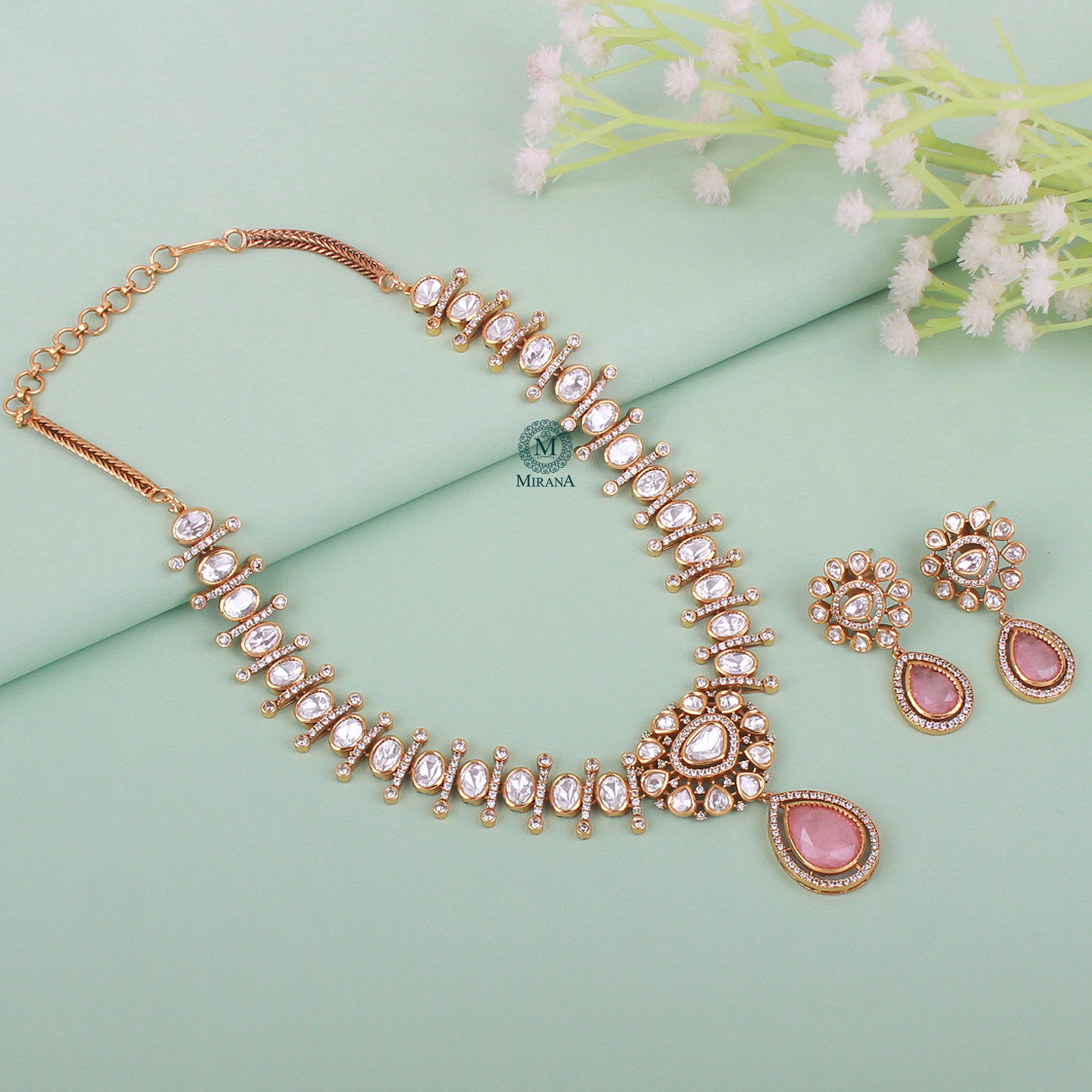 Bavya Pastel Designer Necklace Set