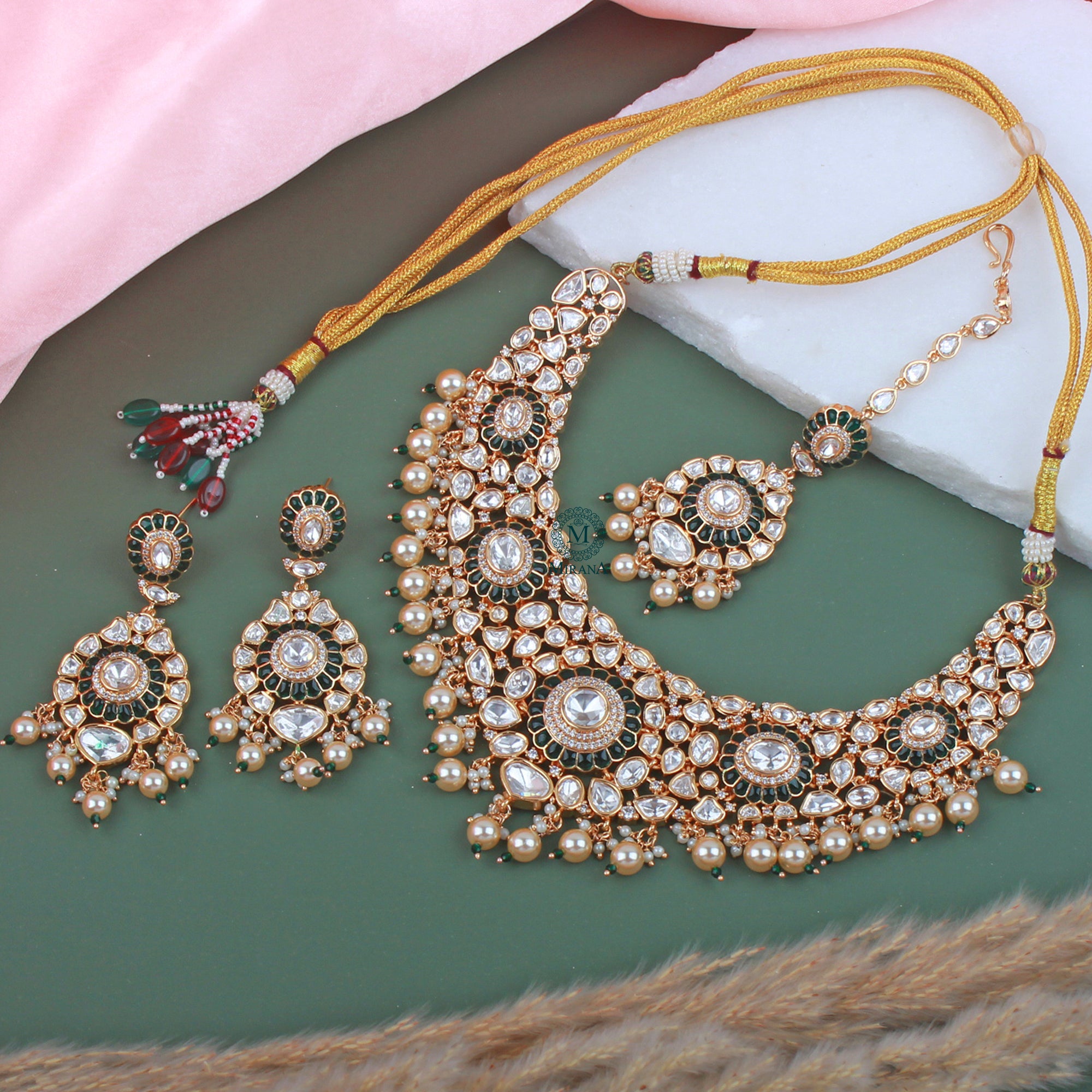 Saani Polki Bridal Designer Necklace Set