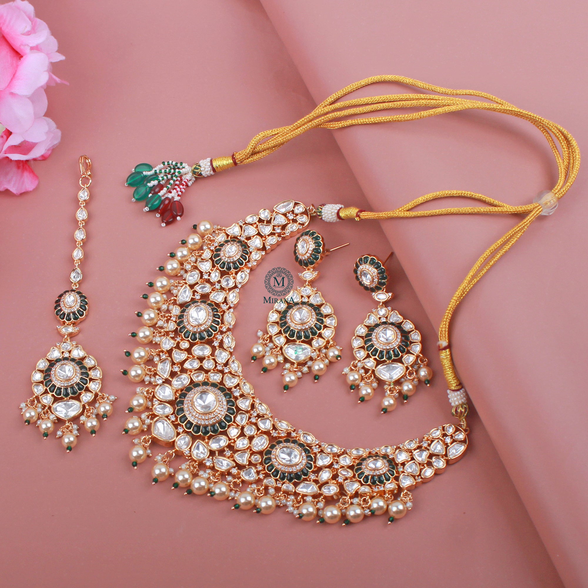 Saani Polki Bridal Designer Necklace Set