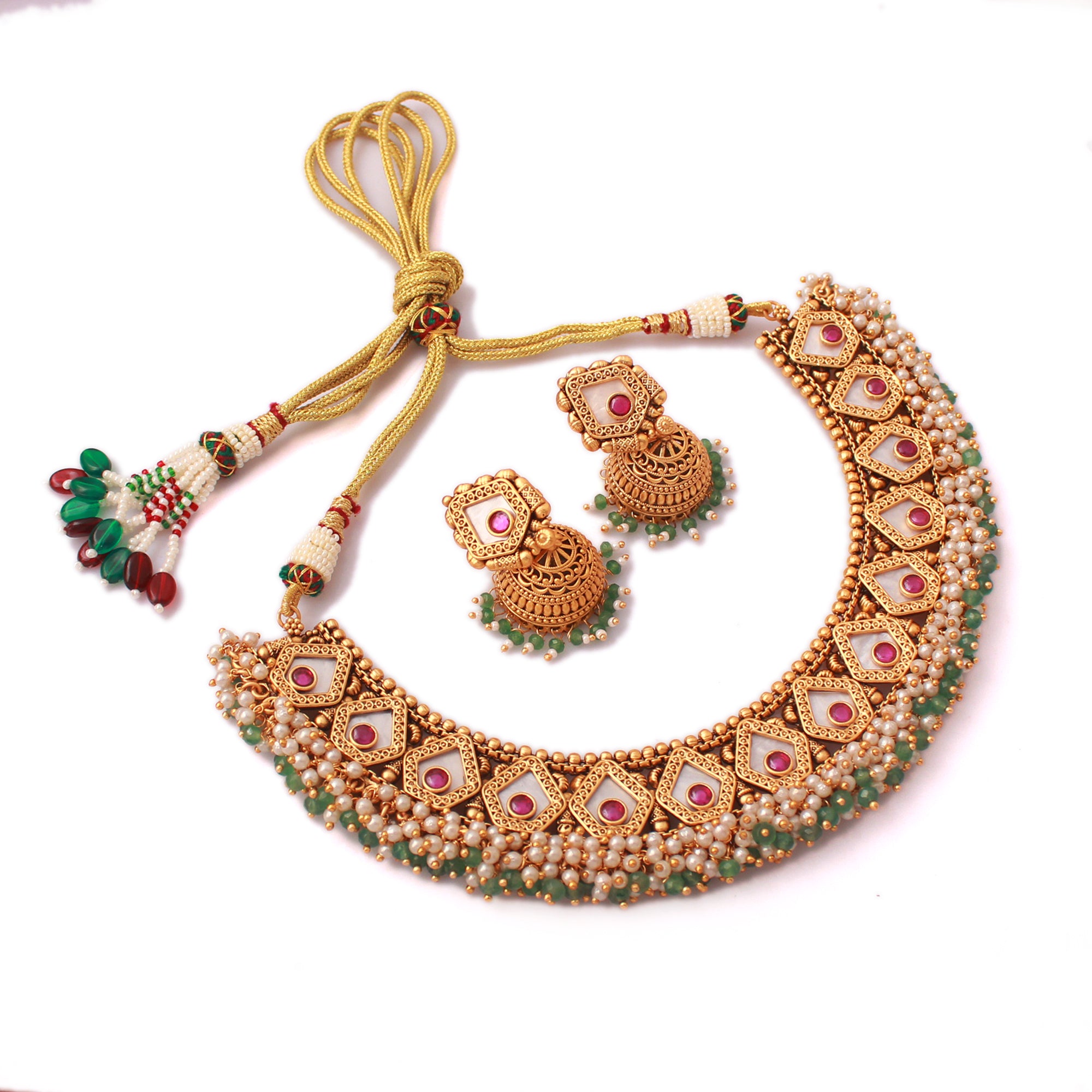 Samiksha MOP Antique Designer Neckalce Set