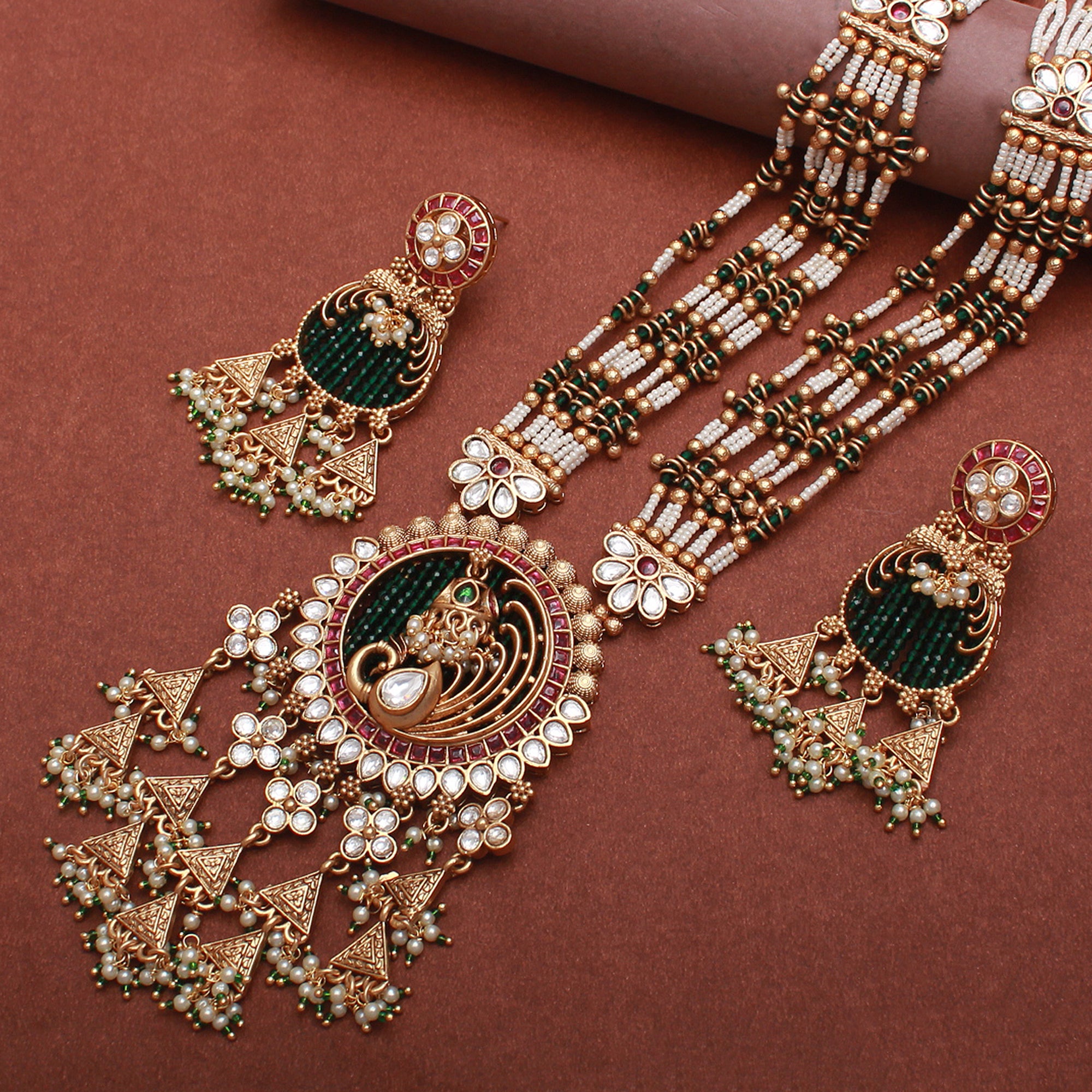 Abhisha Antique Designer Long Necklace Set