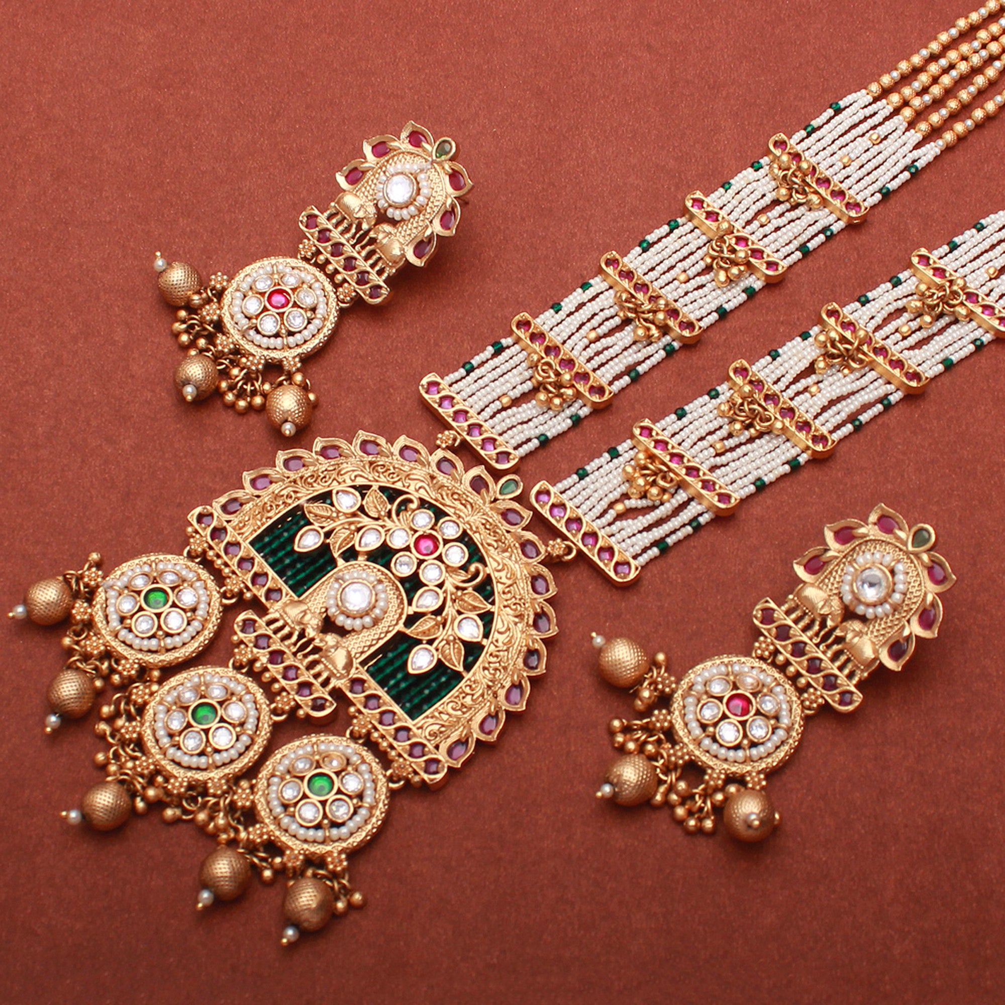 Nayana Antique Designer Long Necklace Set