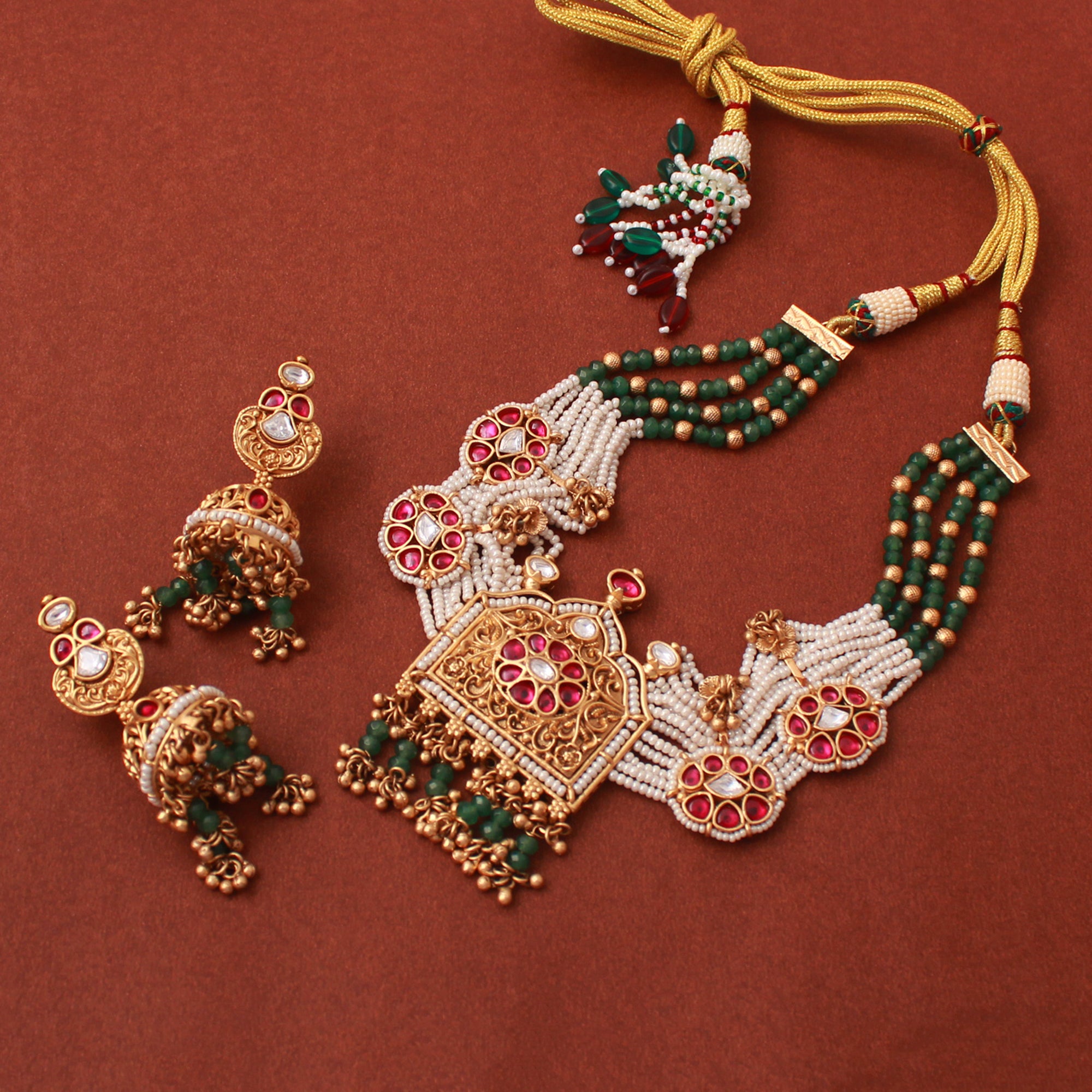 Swarna Antique Designer Necklace Set