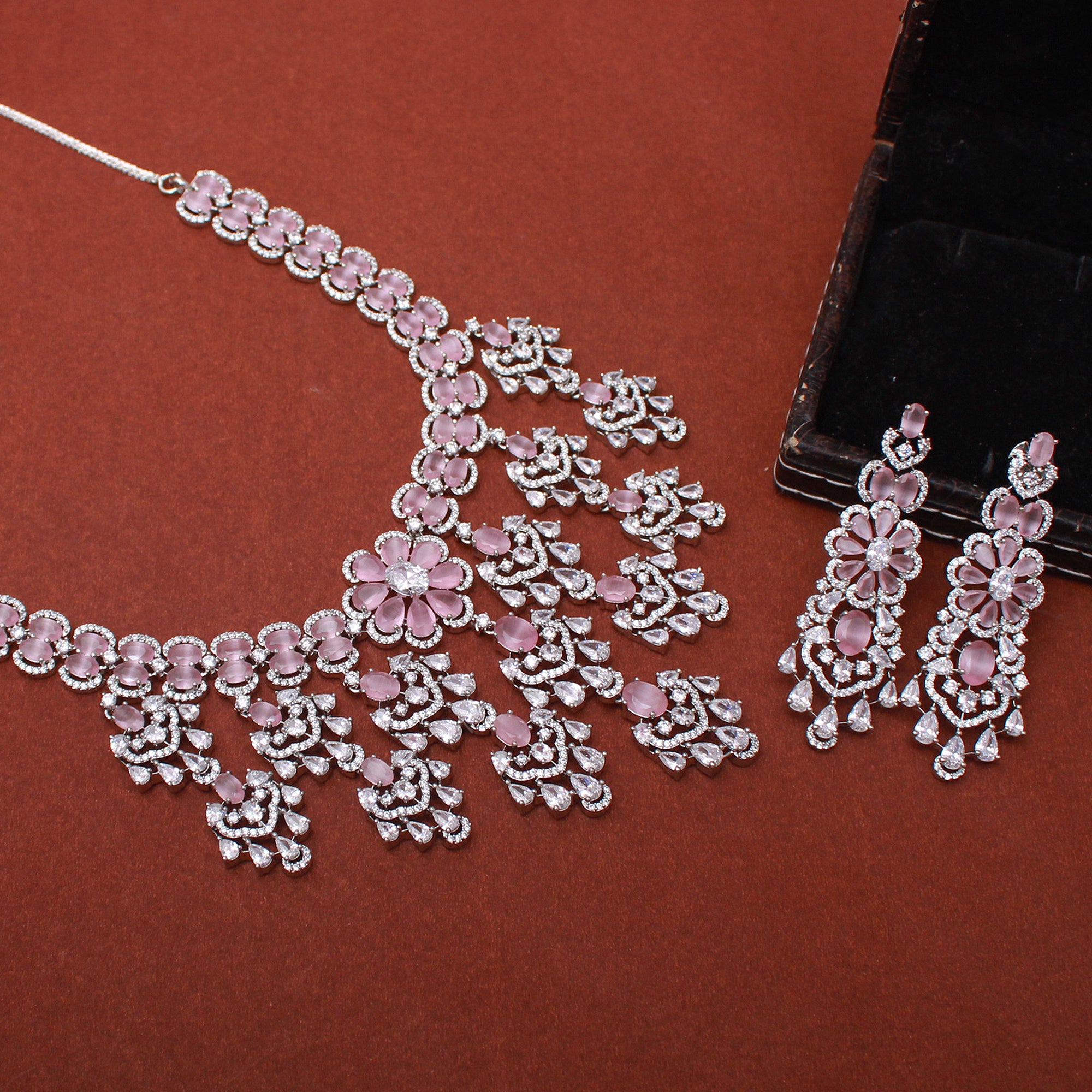 Rennie Pastel Pink Designer Necklace Set