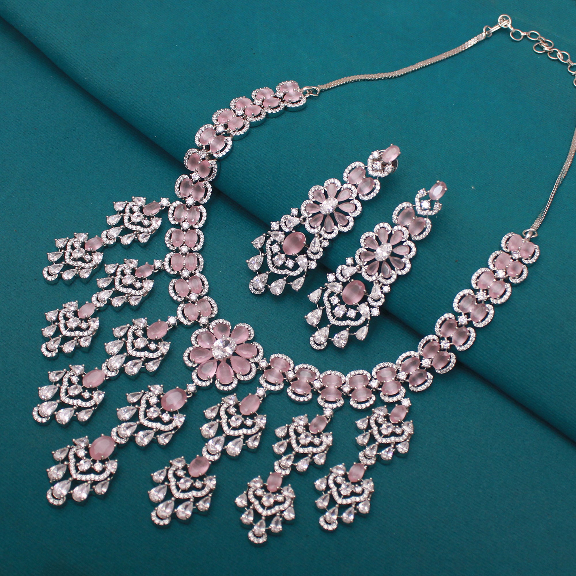 Rennie Pastel Pink Designer Necklace Set