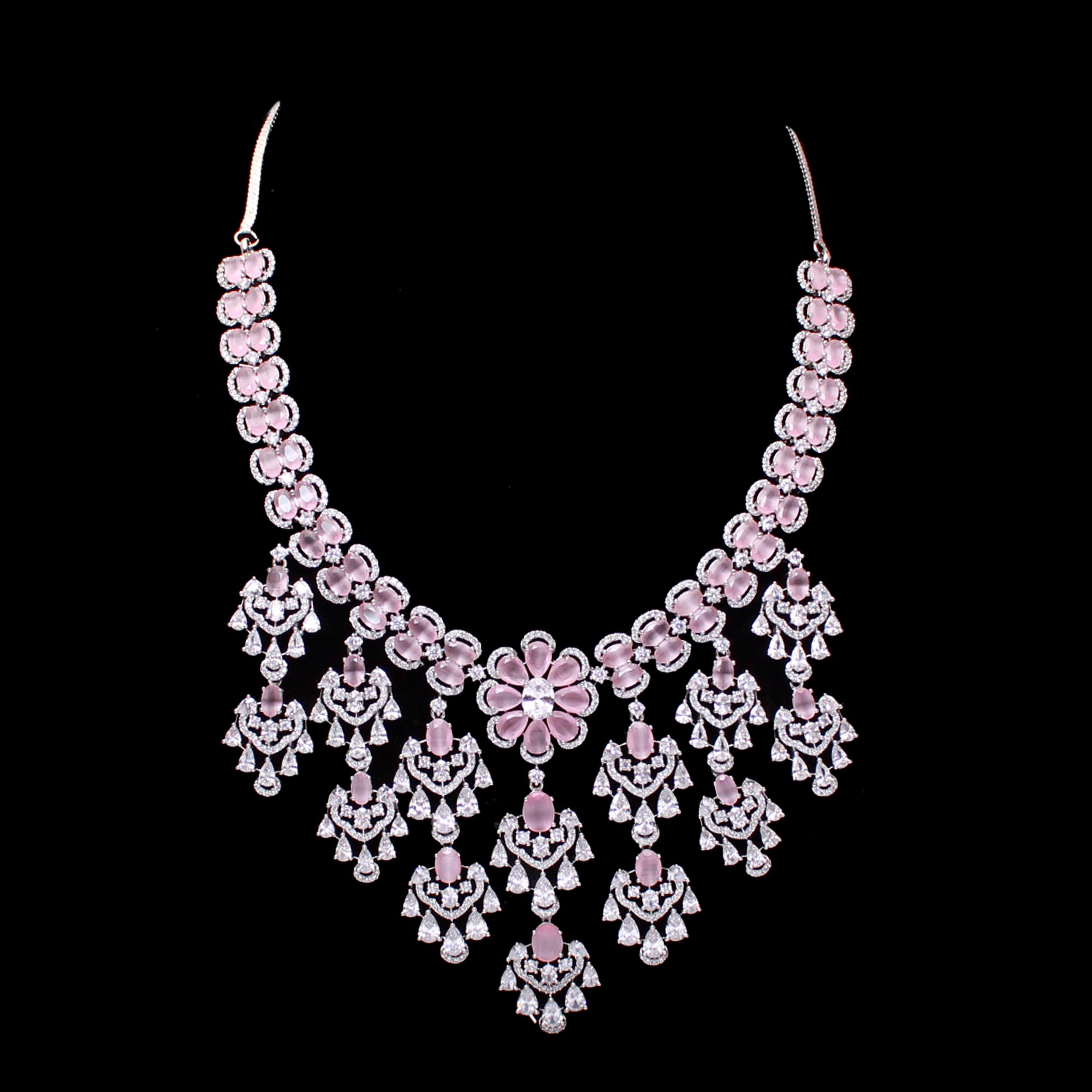 Rennie Pastel Pink Designer Necklace Set