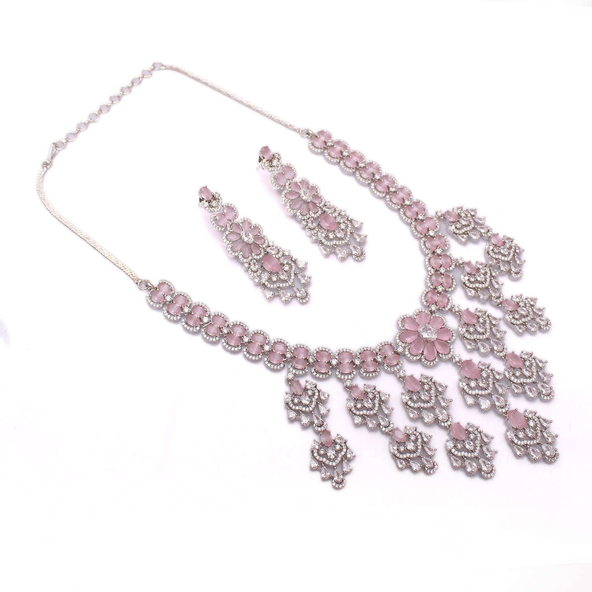 Rennie Pastel Pink Designer Necklace Set