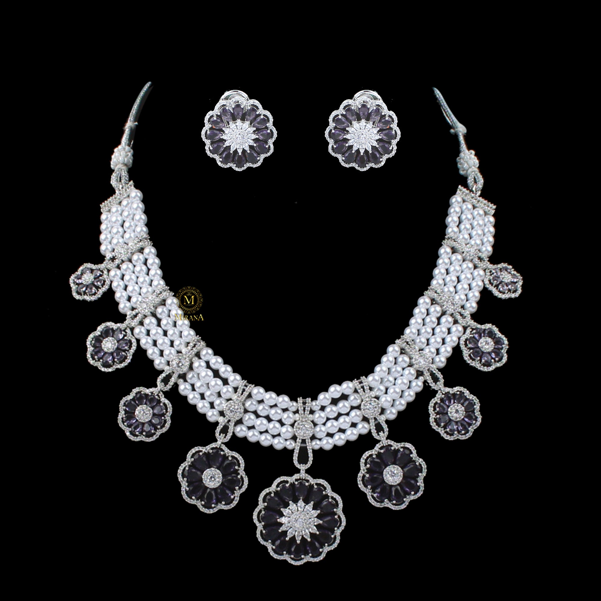 Emilia Lavender Designer Necklace Set