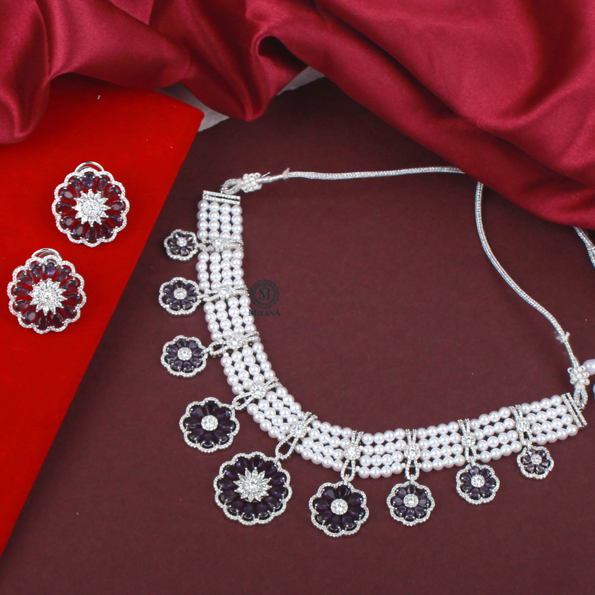 Emilia Lavender Designer Necklace Set