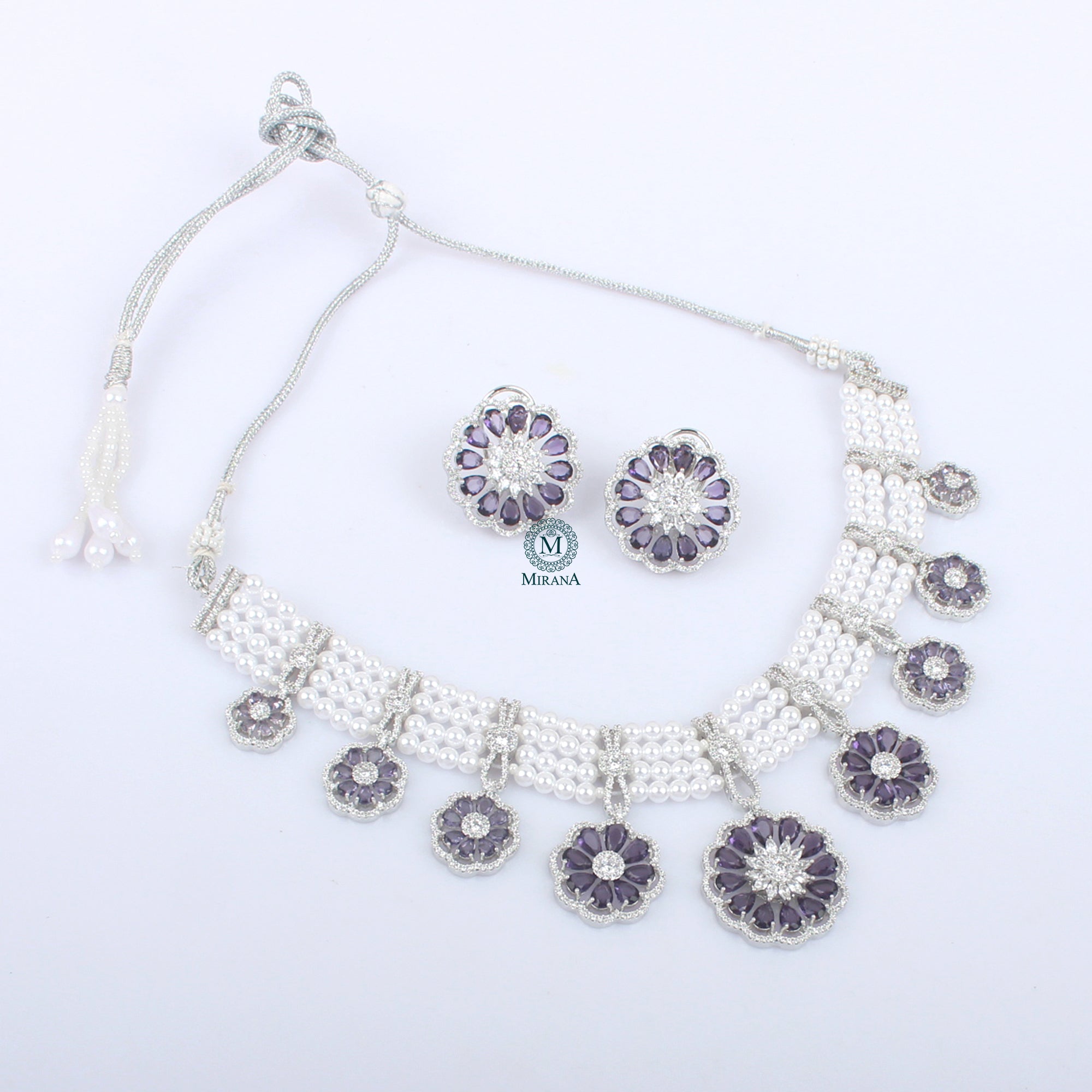 Emilia Lavender Designer Necklace Set