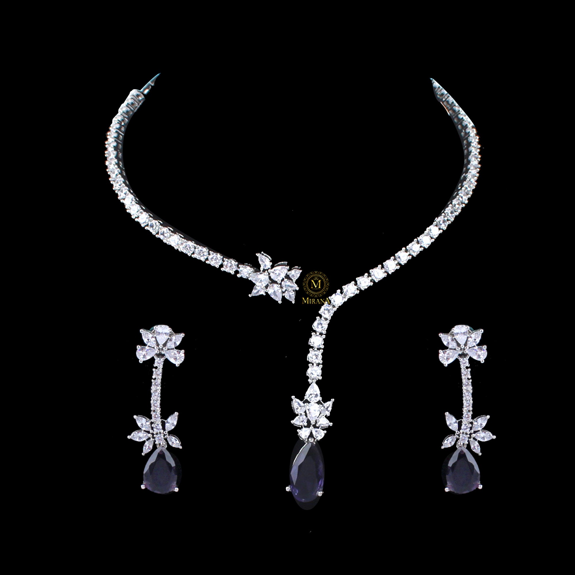 Zuri Lavender Designer Necklace Set