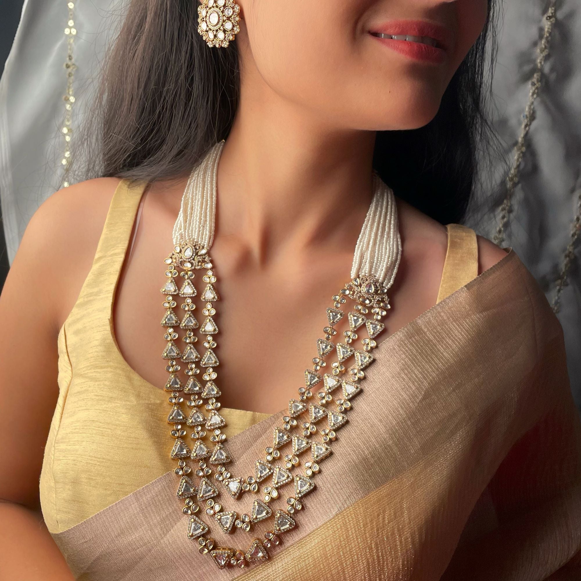 Sunaina Bridal Polki Layered Necklace Set