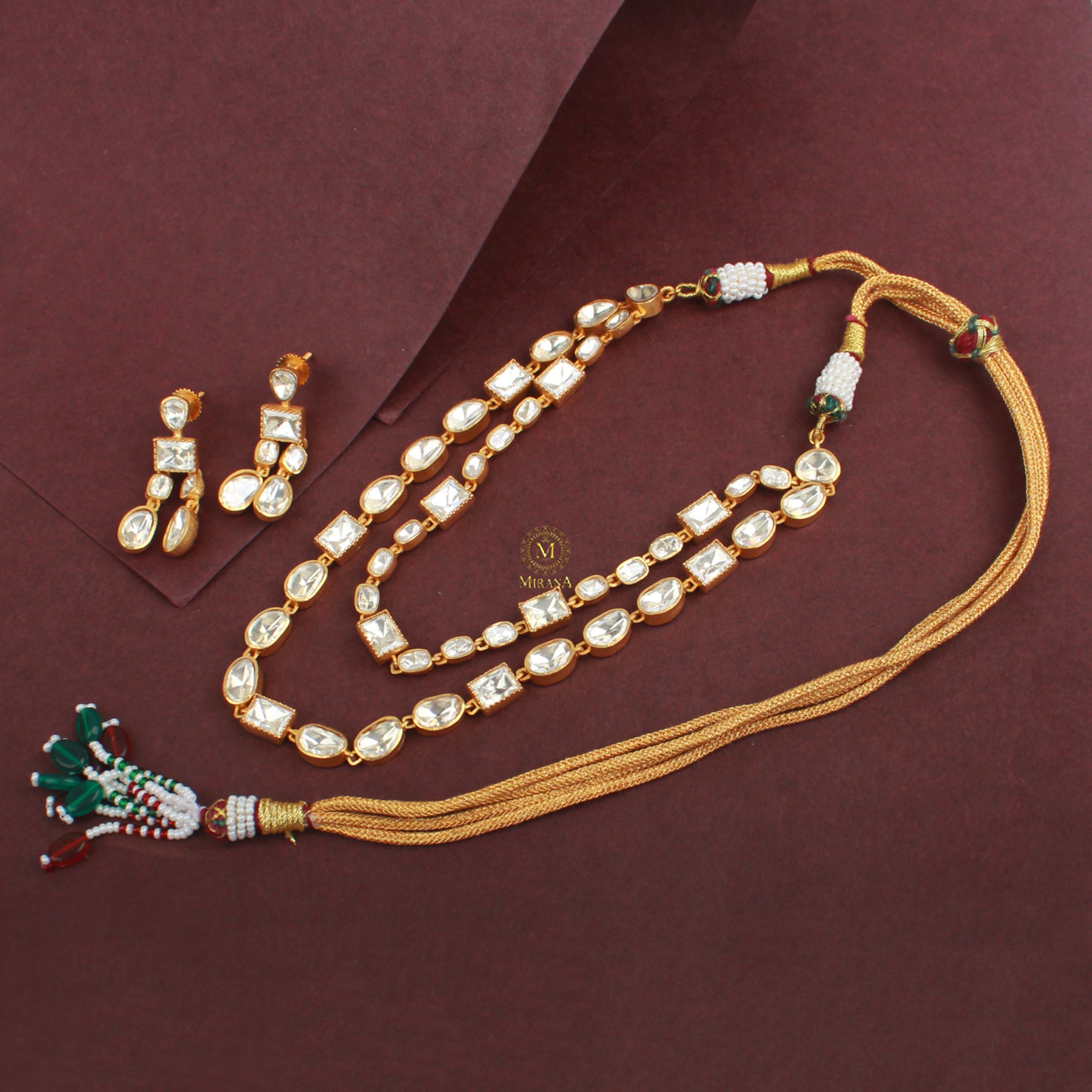 Sunidhi Moissanite Polki Layered NeckLace Set