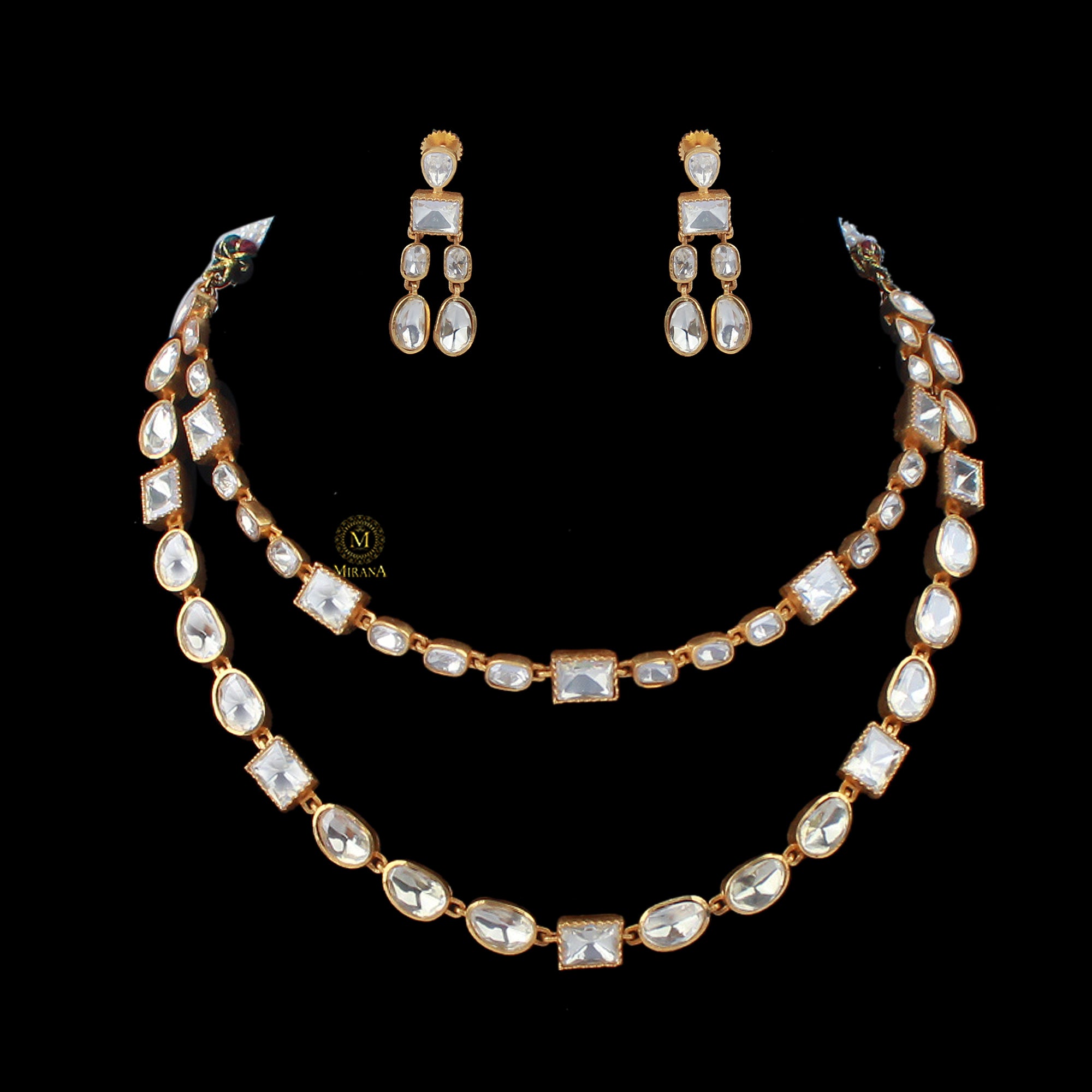 Sunidhi Moissanite Polki Layered NeckLace Set