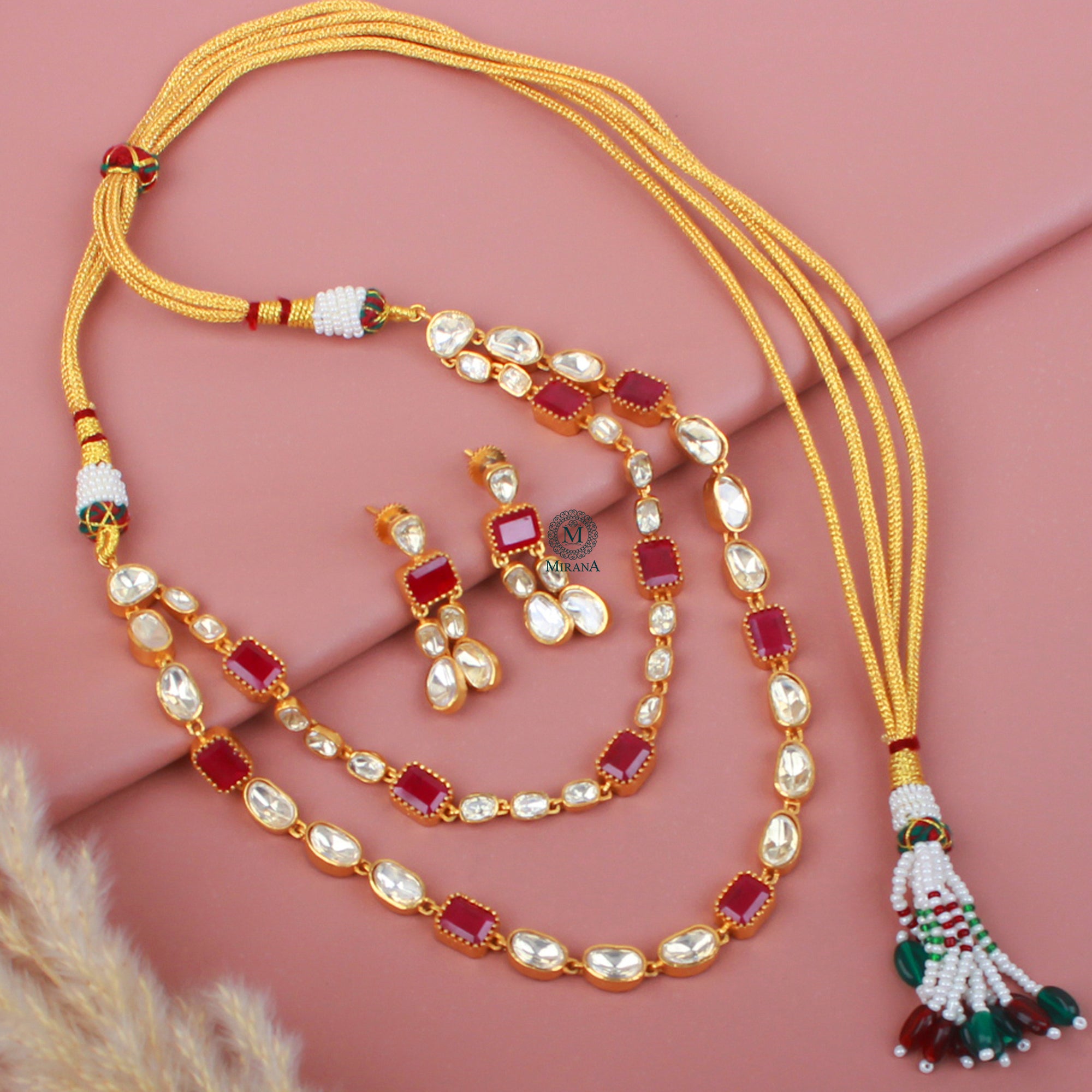 Sunidhi Moissanite Polki Layered NeckLace Set