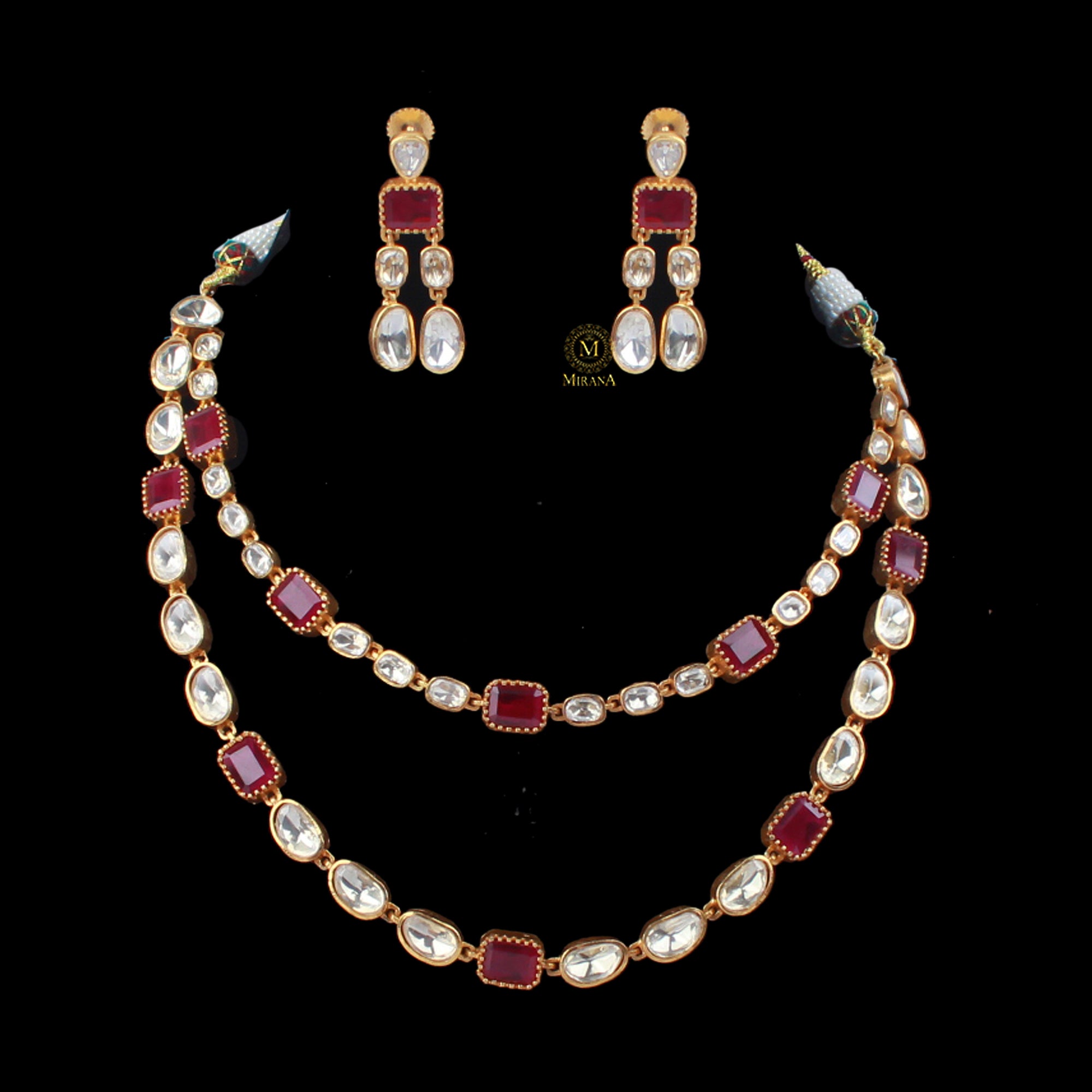 Sunidhi Moissanite Polki Layered NeckLace Set