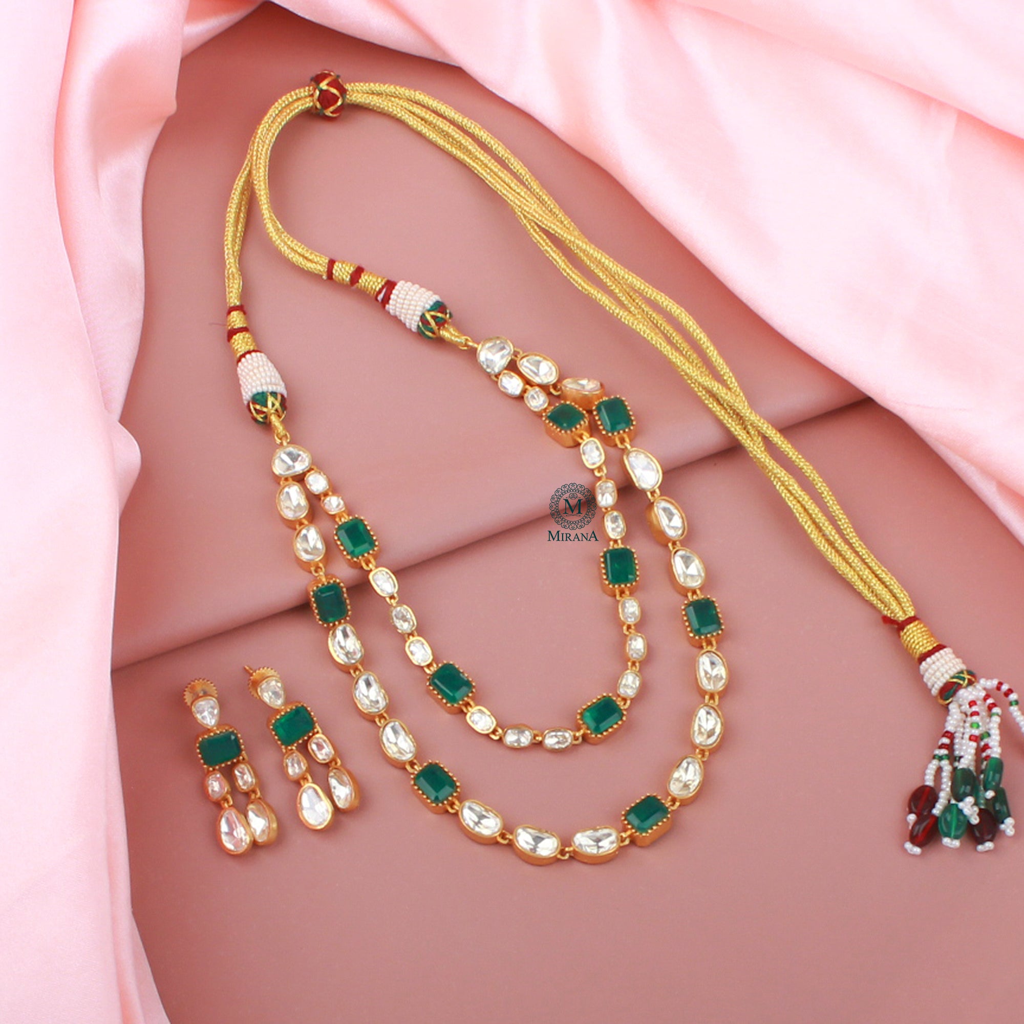 Sunidhi Moissanite Polki Layered NeckLace Set