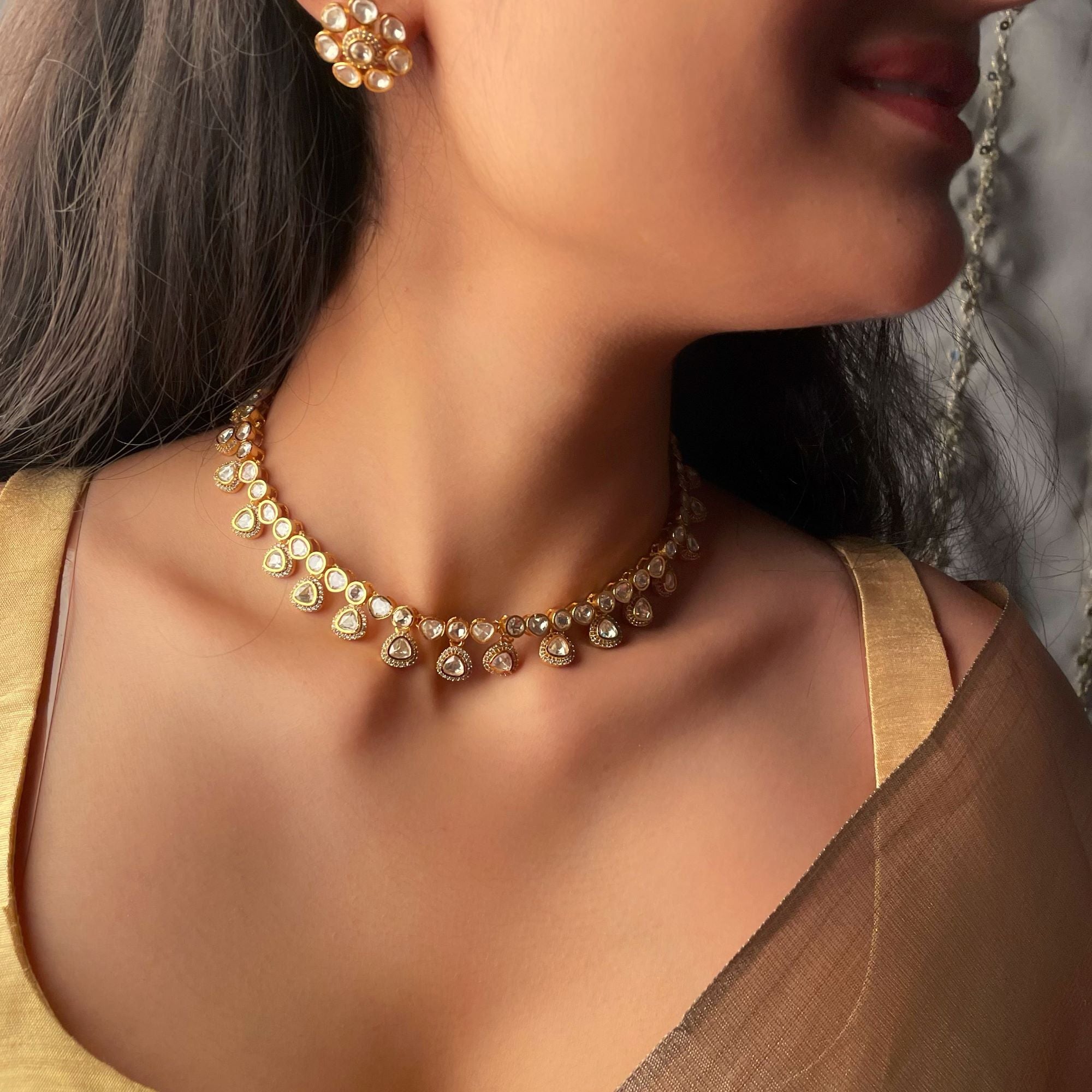 Aushi Moissanite Designer Necklace Set