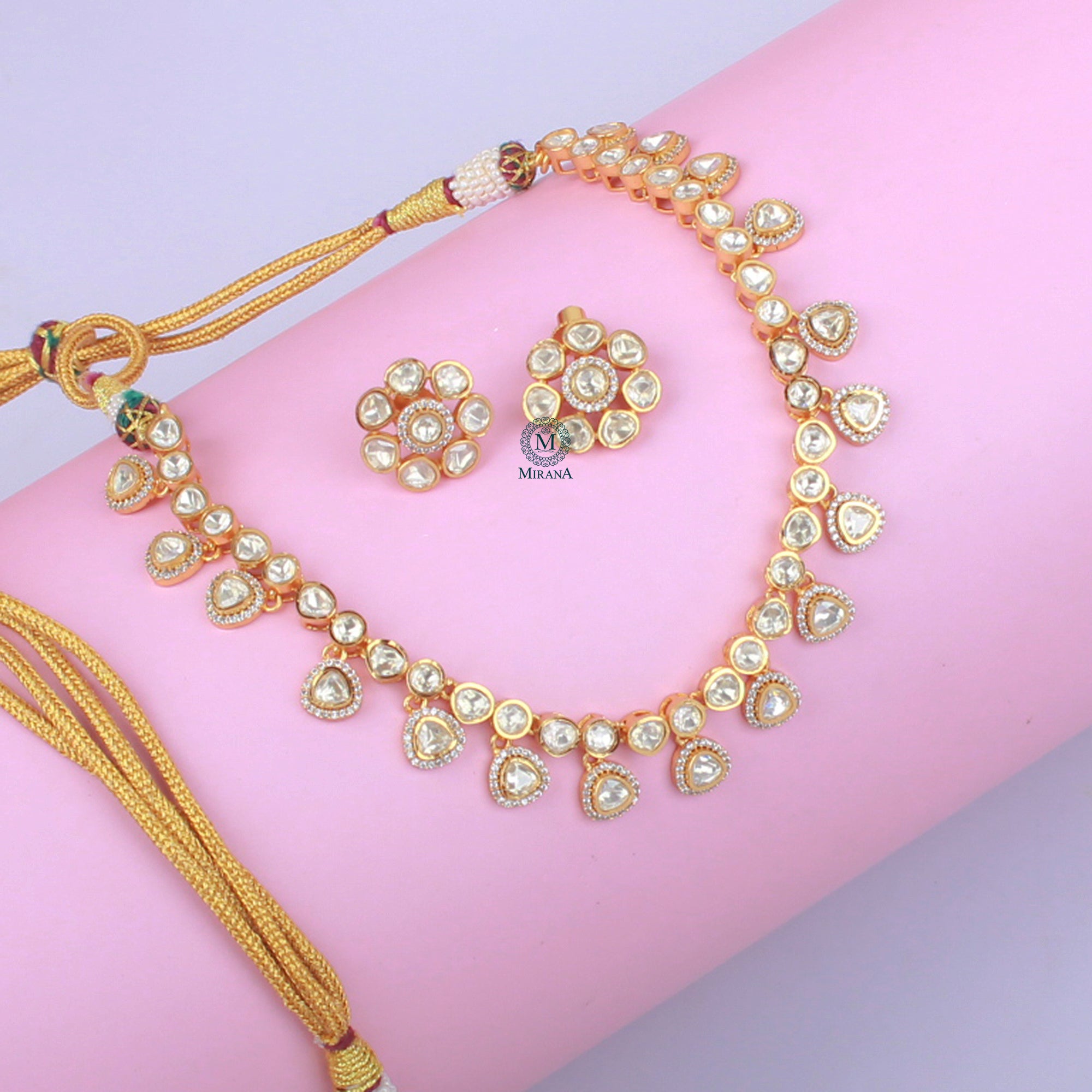 Aushi Moissanite Designer Necklace Set