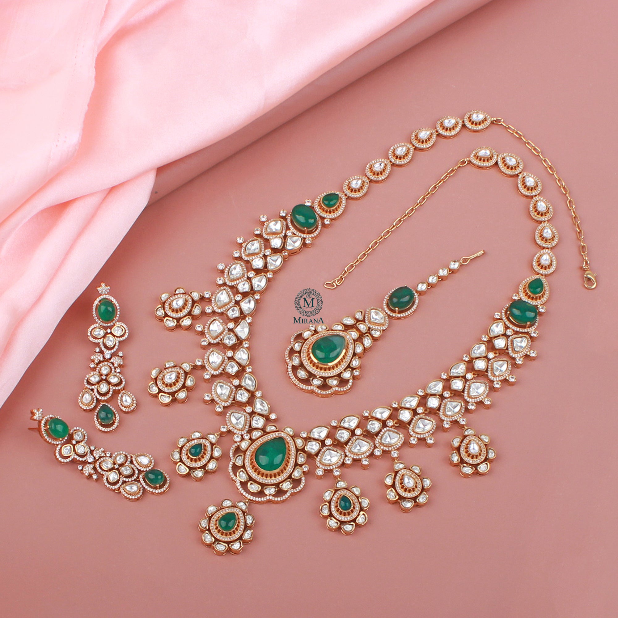 Padmini Moissanite Bridal Long Necklace Set