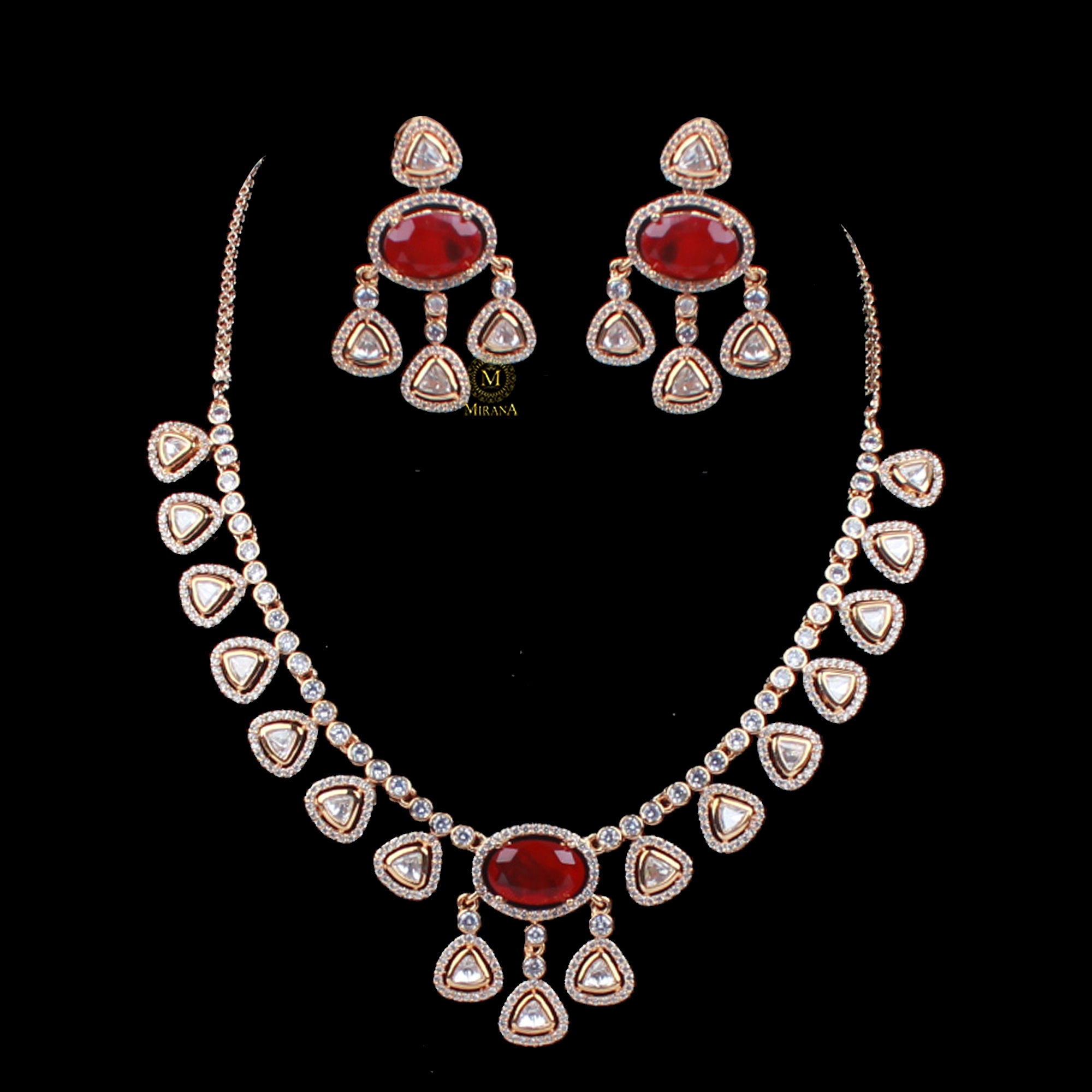 Yamika Ruby Polki Designer Necklace Set
