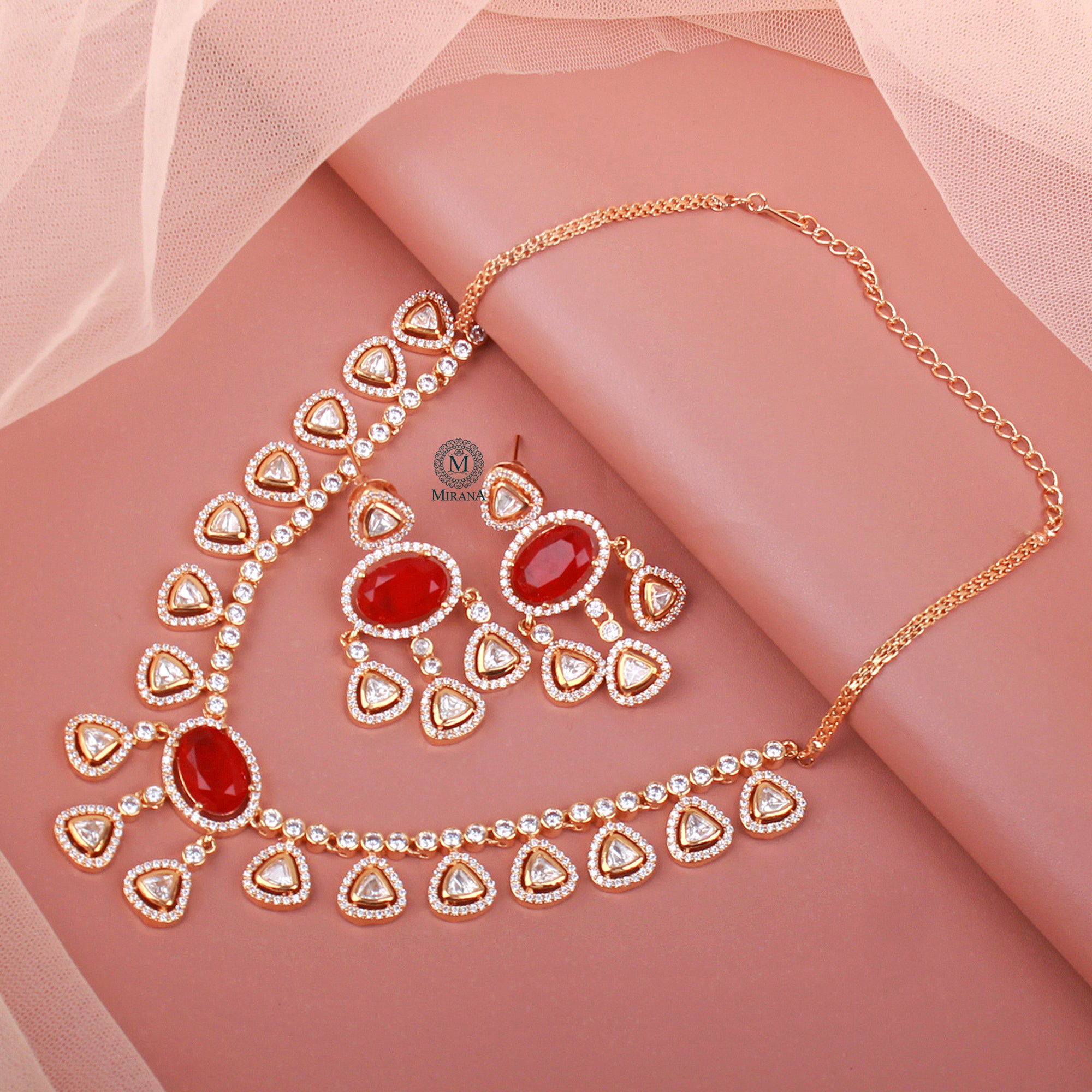 Yamika Ruby Polki Designer Necklace Set
