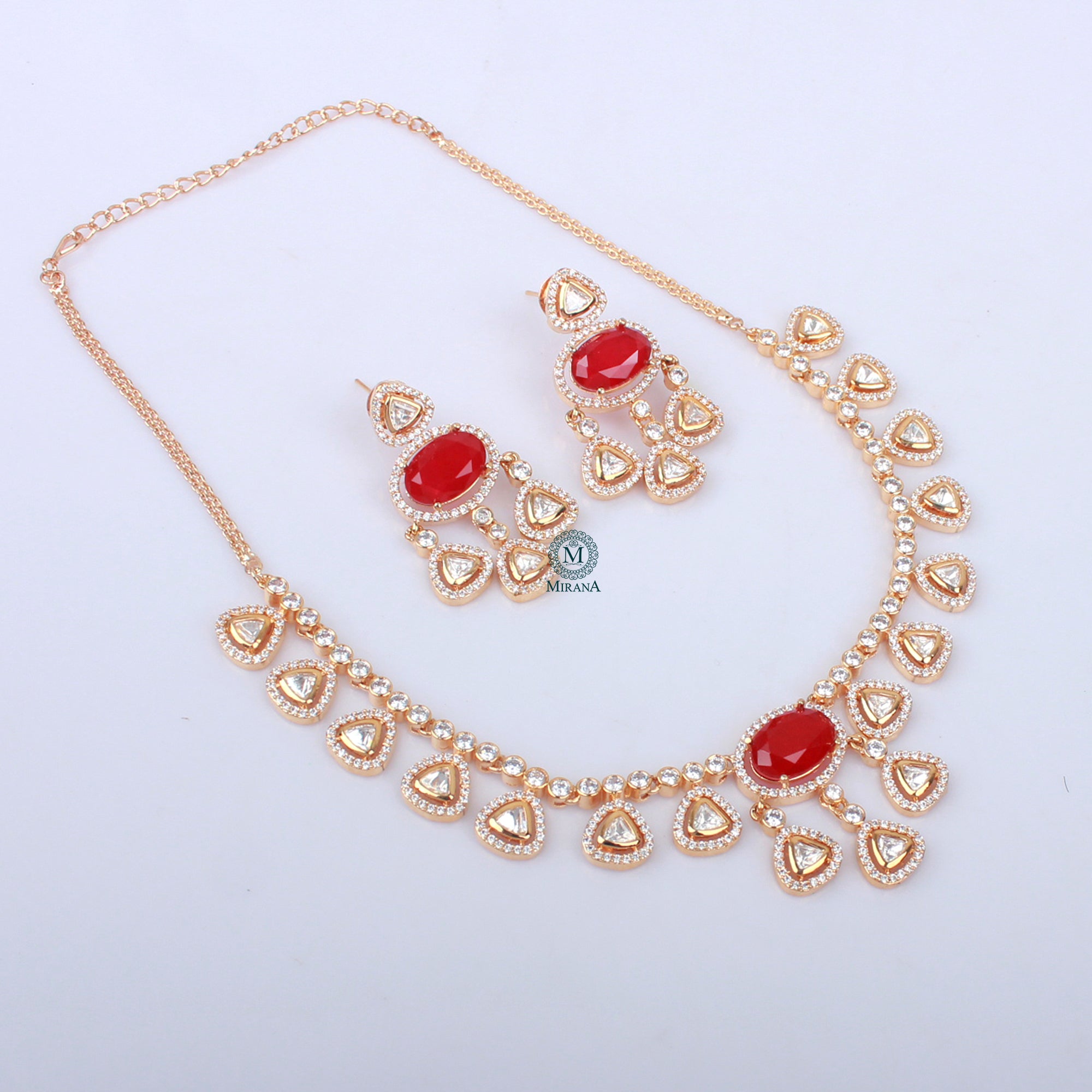 Yamika Ruby Polki Designer Necklace Set