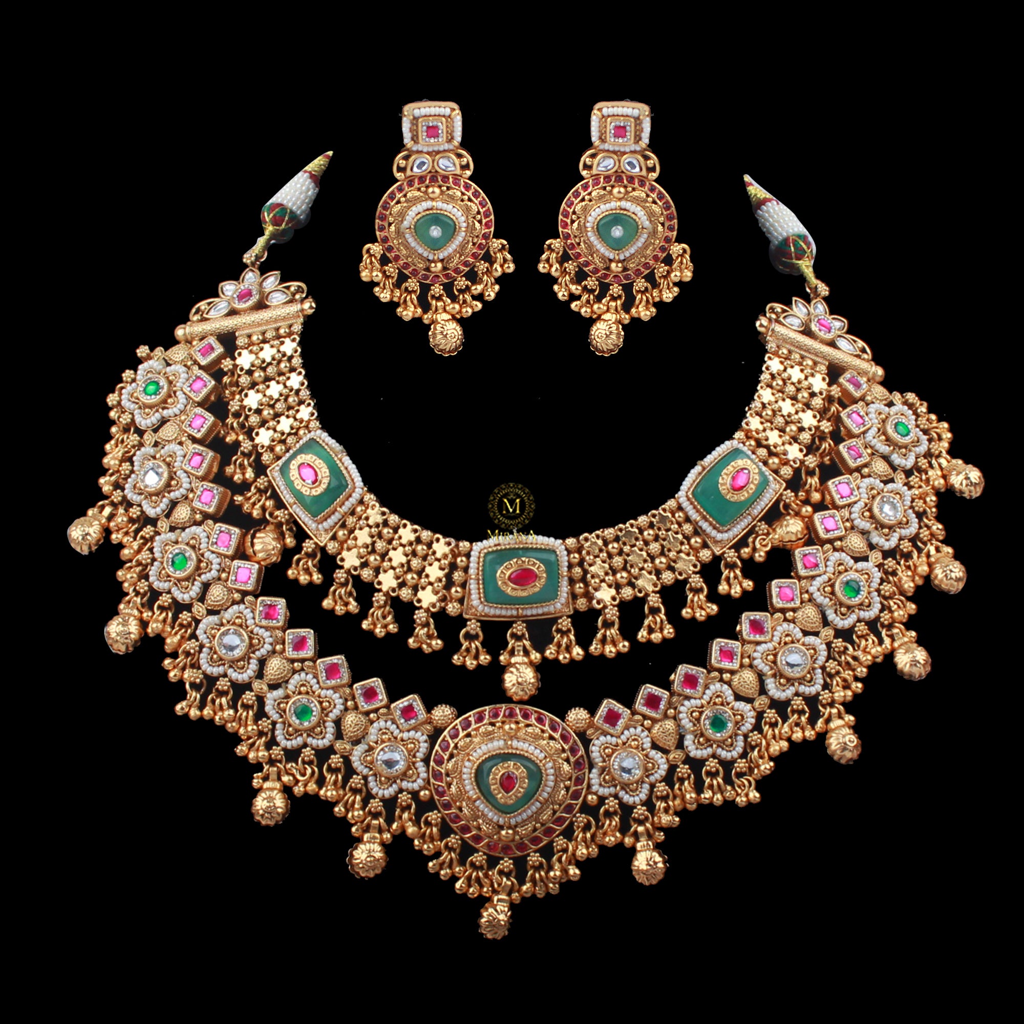 Anusuiya Antique Bridal Layered Necklace Set