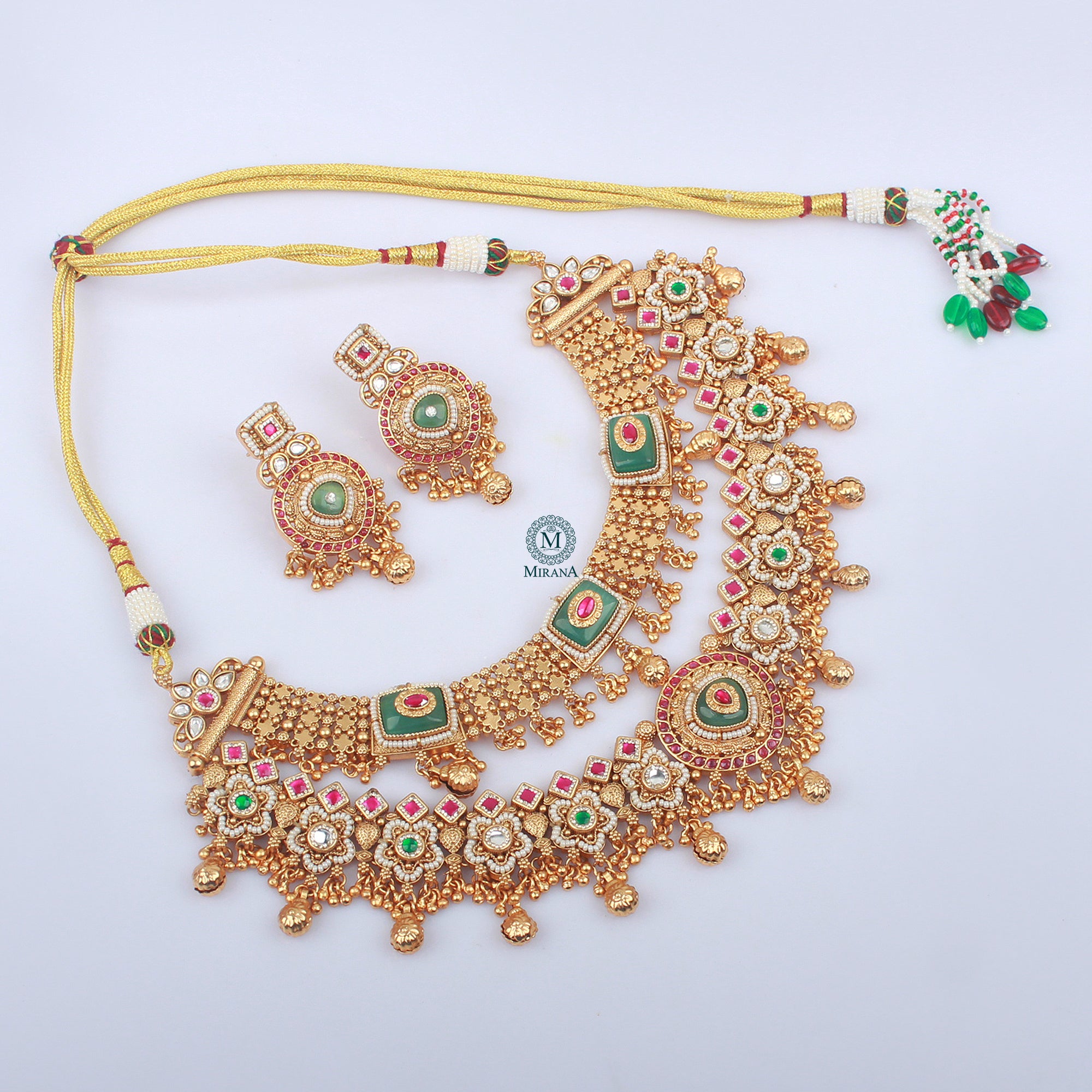 Anusuiya Antique Bridal Layered Necklace Set