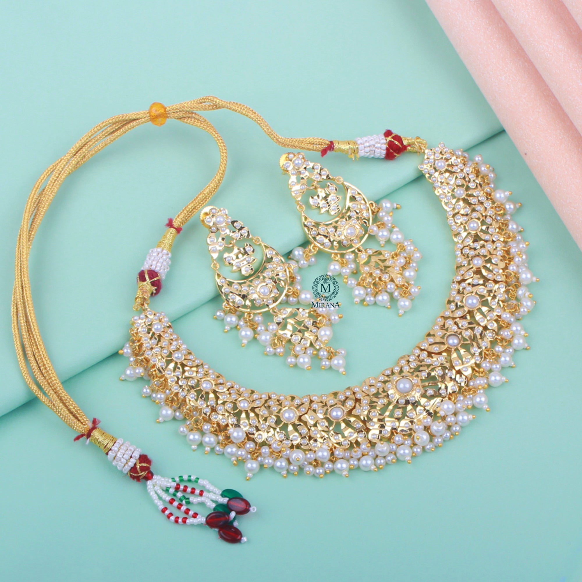 Yutika  Pearl Jadau Necklace Set
