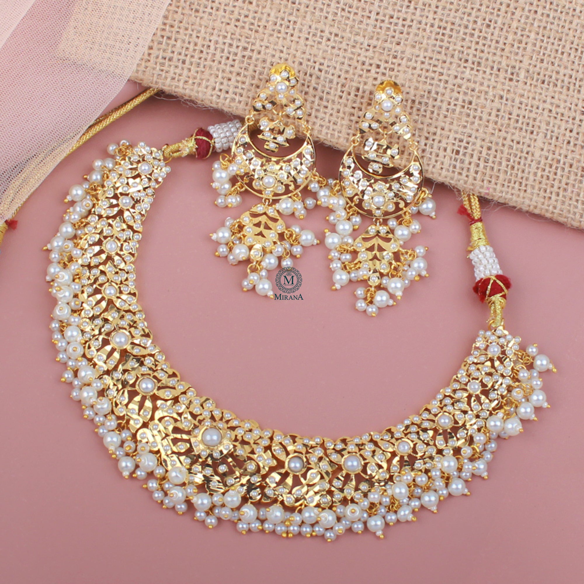 Yutika  Pearl Jadau Necklace Set