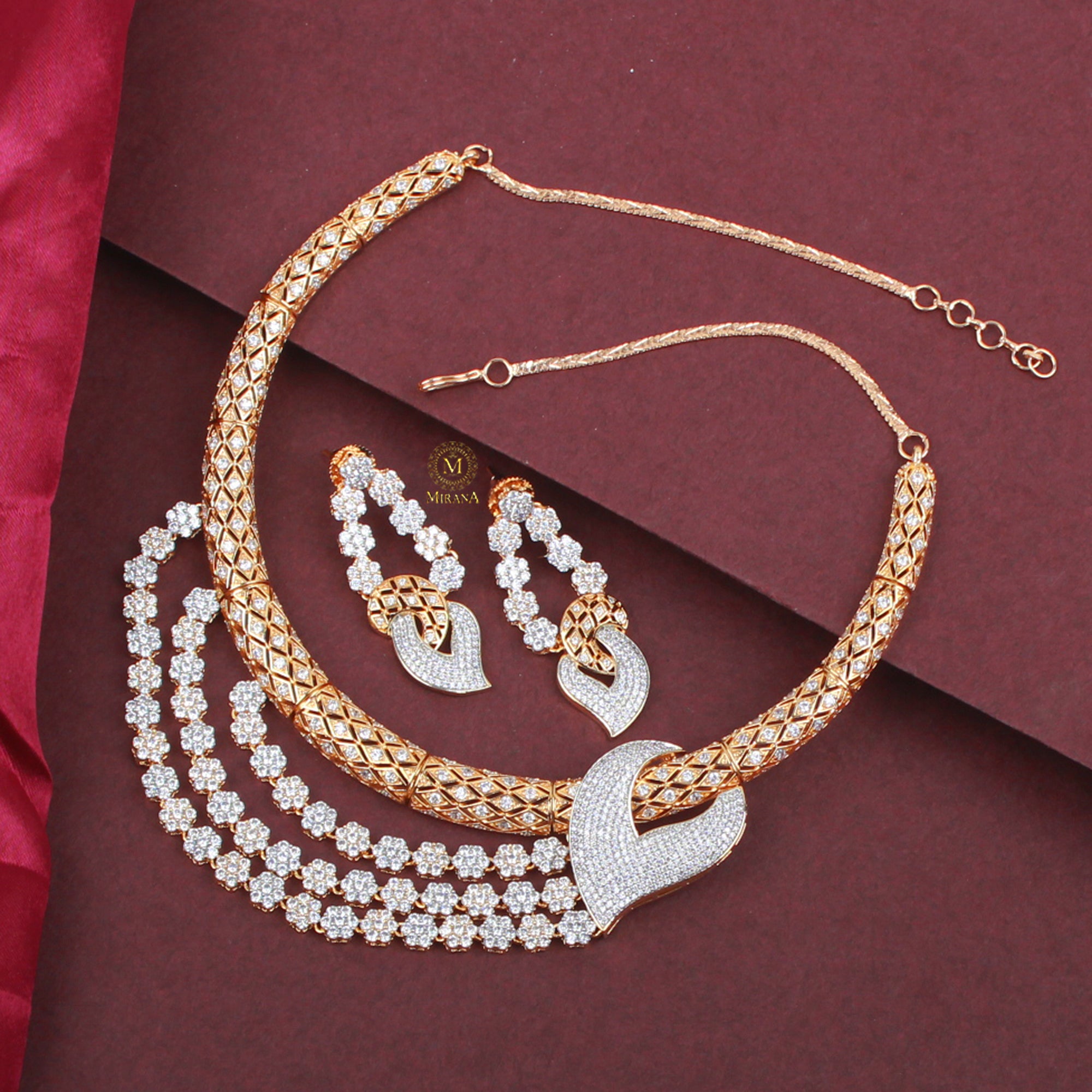 Jemina CZ Hasli Designer Necklace Set