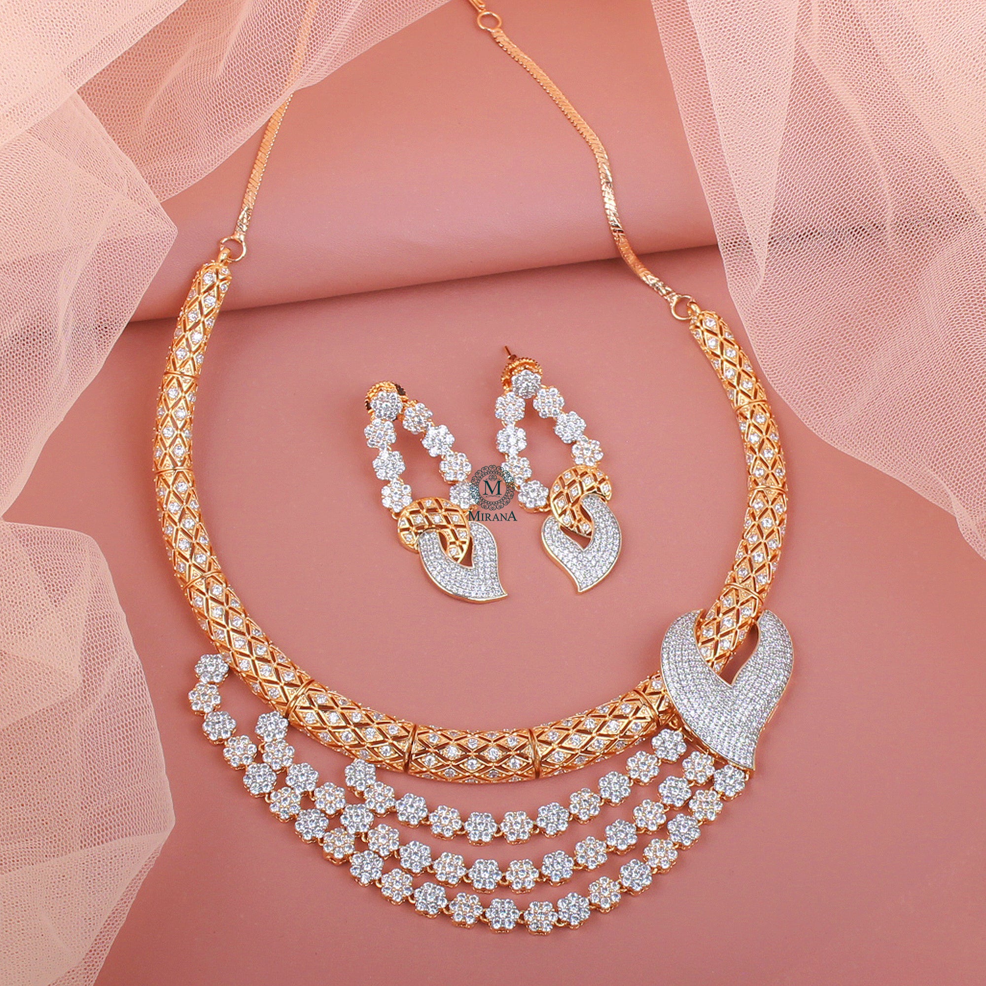 Jemina CZ Hasli Designer Necklace Set